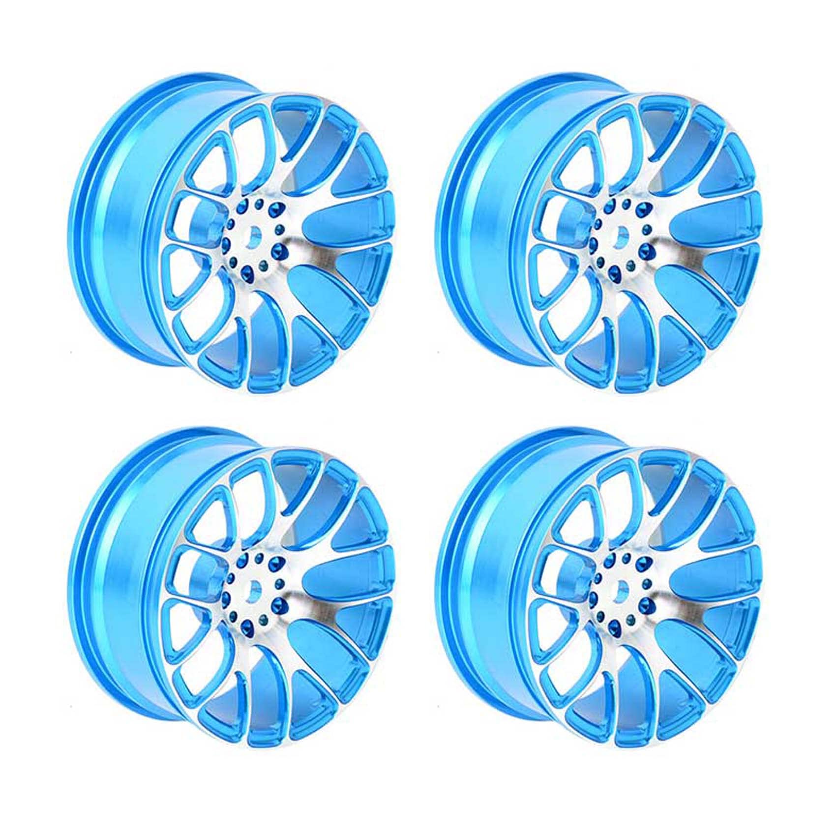 KEEDA 52mm Aluminum Alloy Wheel Rims for 1:10 RC Drift On Road Racing Car Touring Car Upgrade Parts (Blue) - Image 3