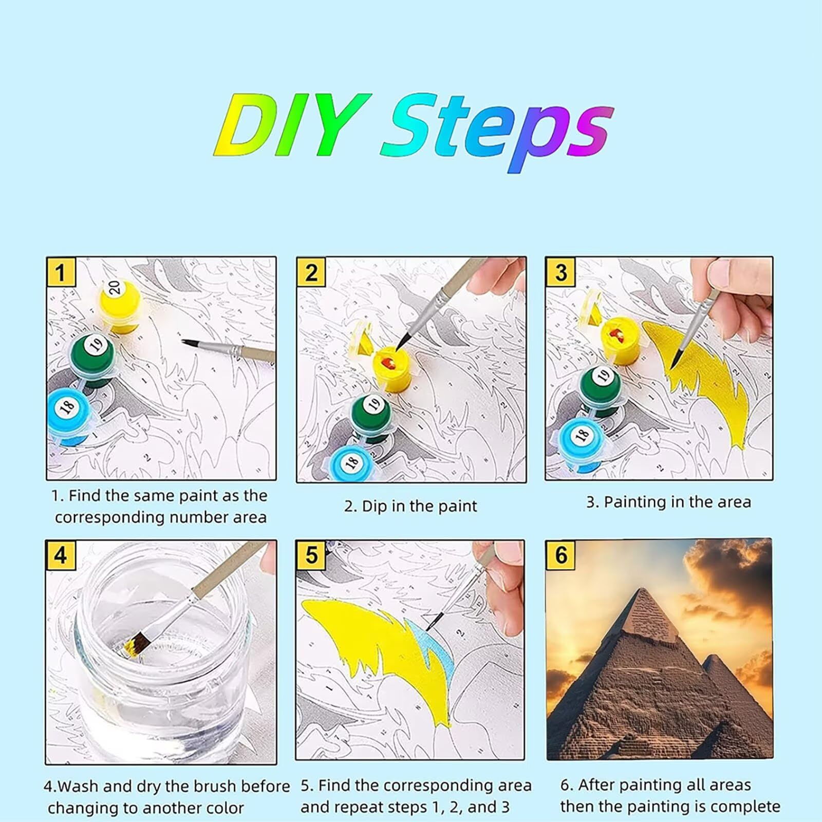Egypt Paint By Numbers Art Design Pyramids Painting By Numbers KIT For - View #10