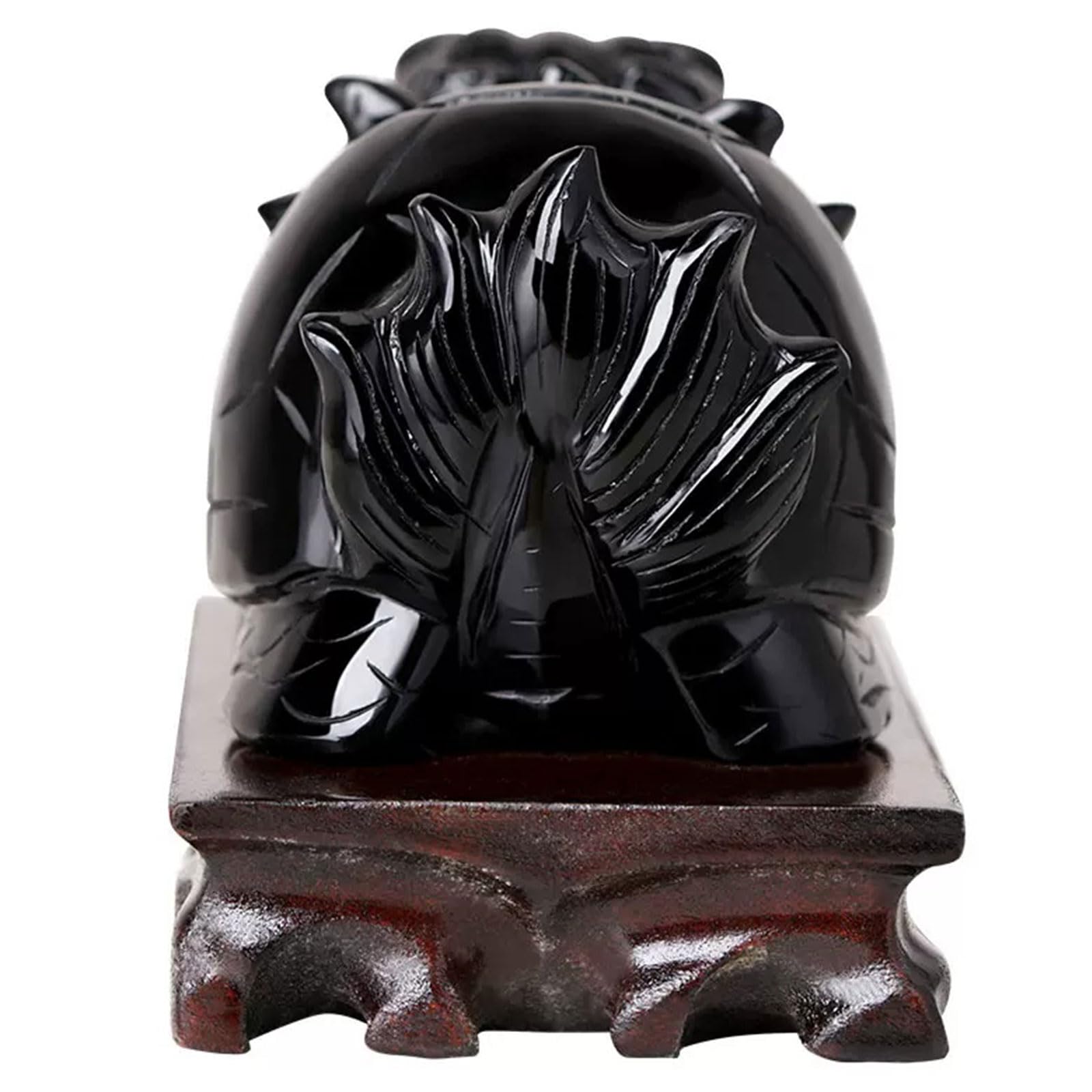 Dragón Tortuga Obsidiana Estatua Riqueza Prosperidad Escultura -