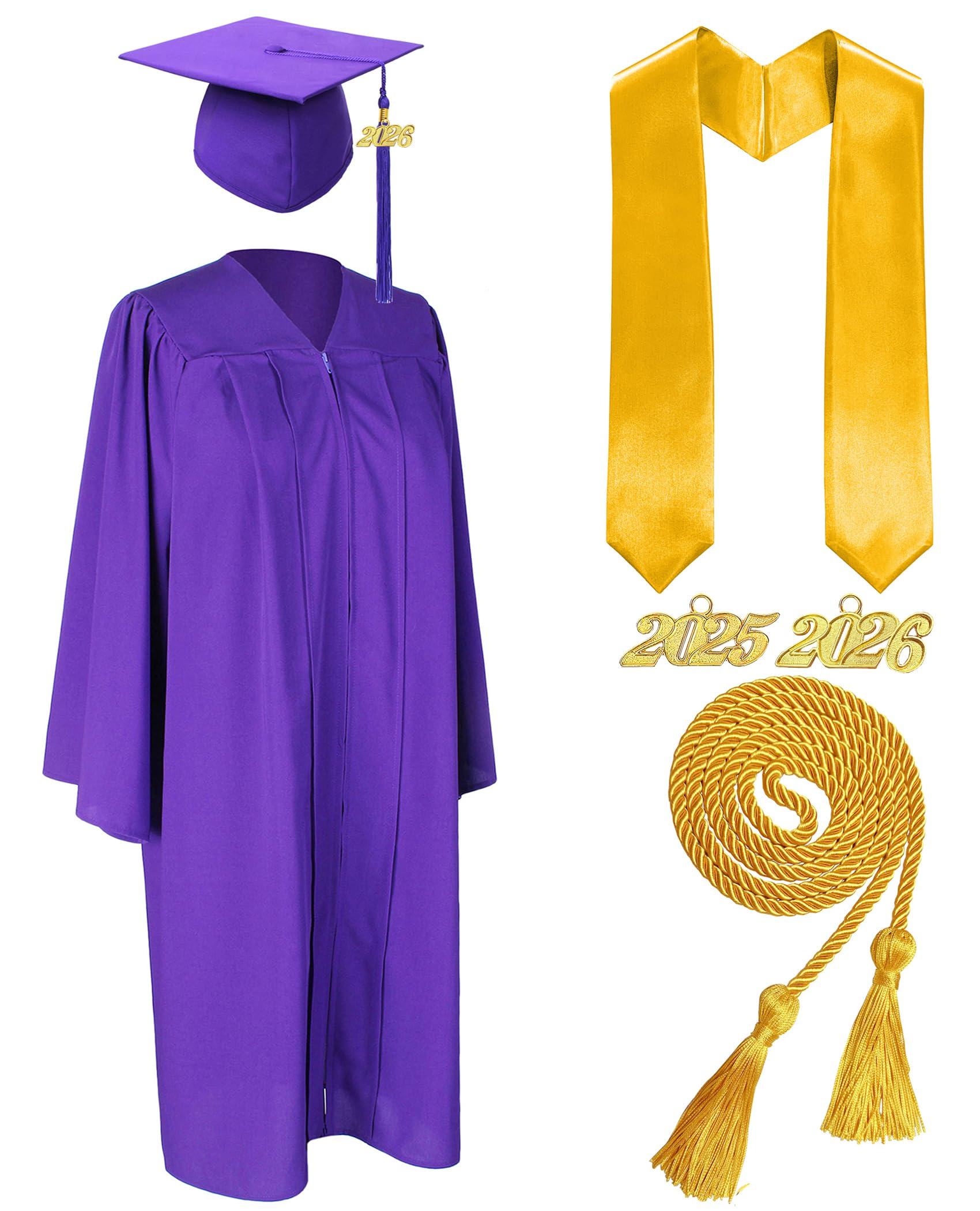 Snapklik.com : MyGradDay Unisex Matte Graduation Cap And Gown 2026 Set