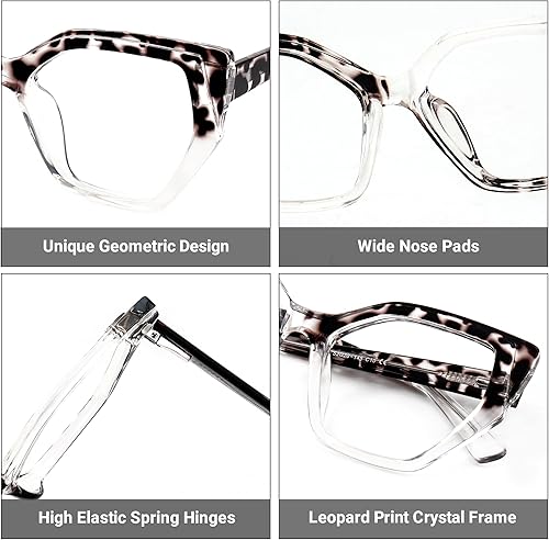 Miniatura 3 de Zeelool Elegantes gafas TR90 con diseño geométrico con lente transparente sin receta para mujer, anteojos de gran tamaño