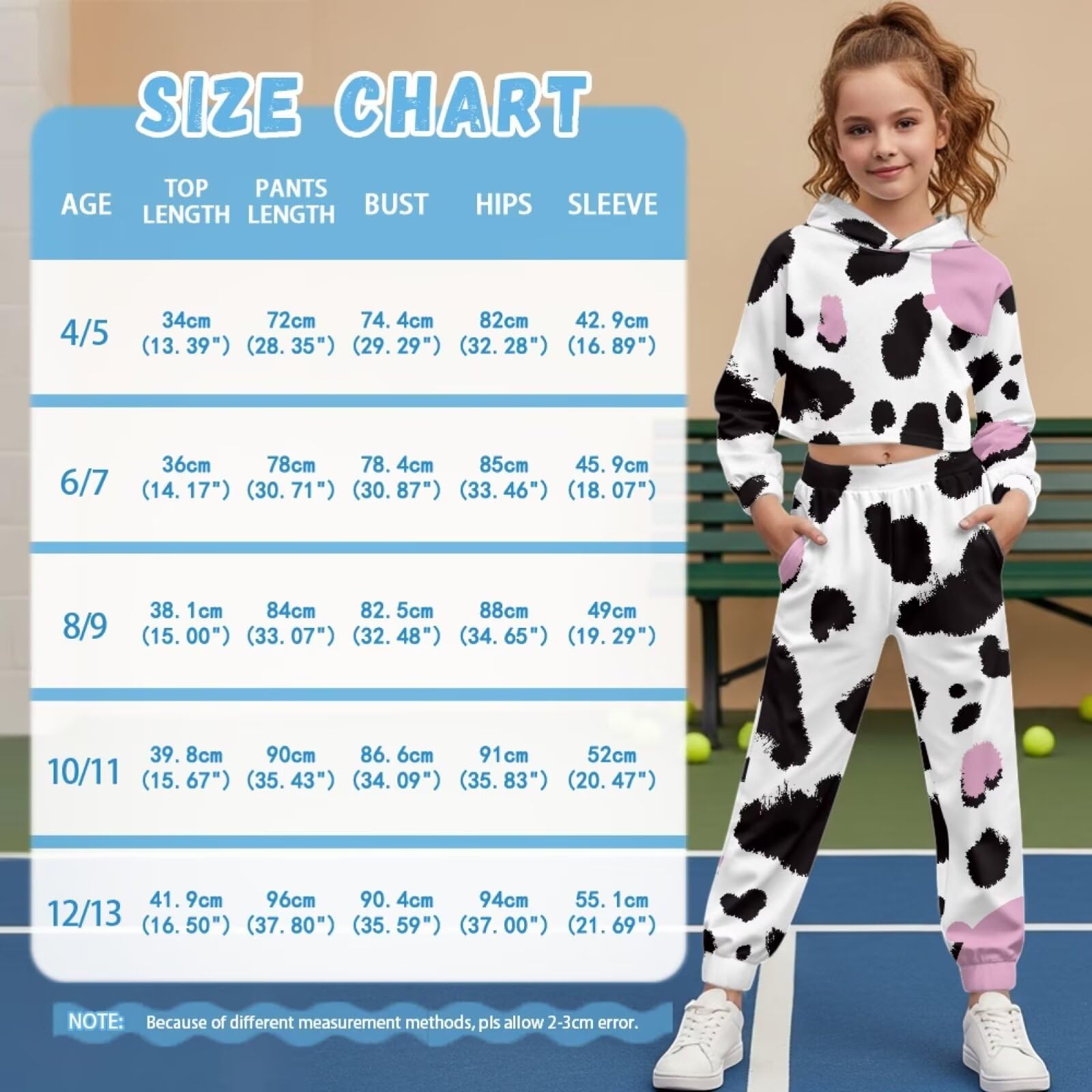 Dziewczęcy dres treningowy, 2-częściowy crop top, bluza z kapturem i spodnie do biegania, dziewczęce zestawy treningowe dla dzieci sportowe dresy