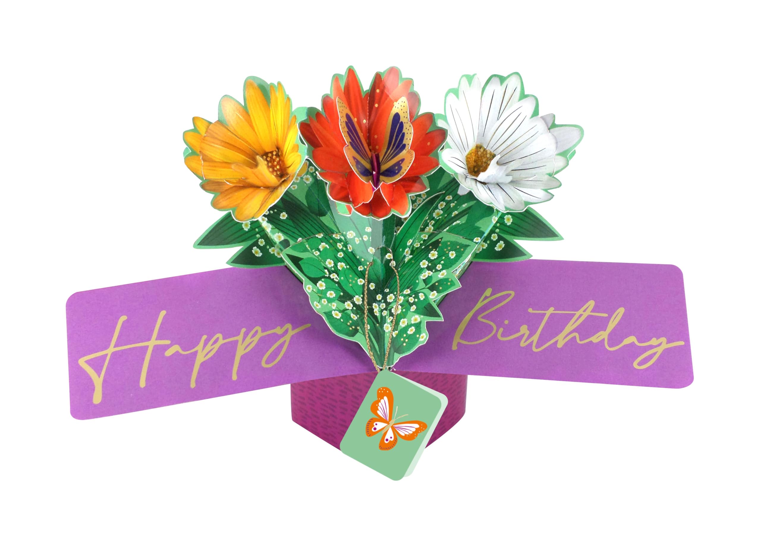 Happy Birthday Gerberas Pop UP Card 3D Greeting Card POP239