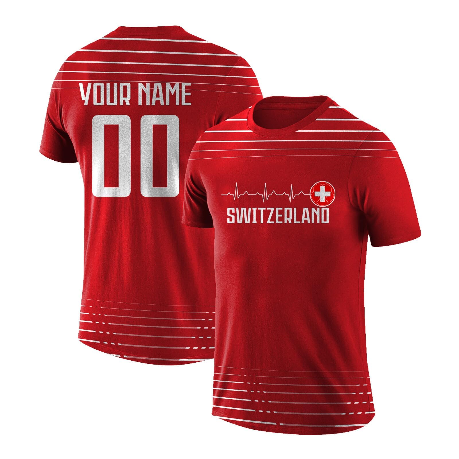 World Cup 2026 Switzerland Football Jersey Personalised Name Number Fan Top