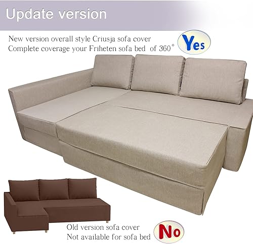 Miniatura 3 de IKEA Friheten - Funda de sofá solo para sofá cama, fundas de sofá para sofá esquinero pequeño, fundas de sofá para sala de estar con cojín y fundas