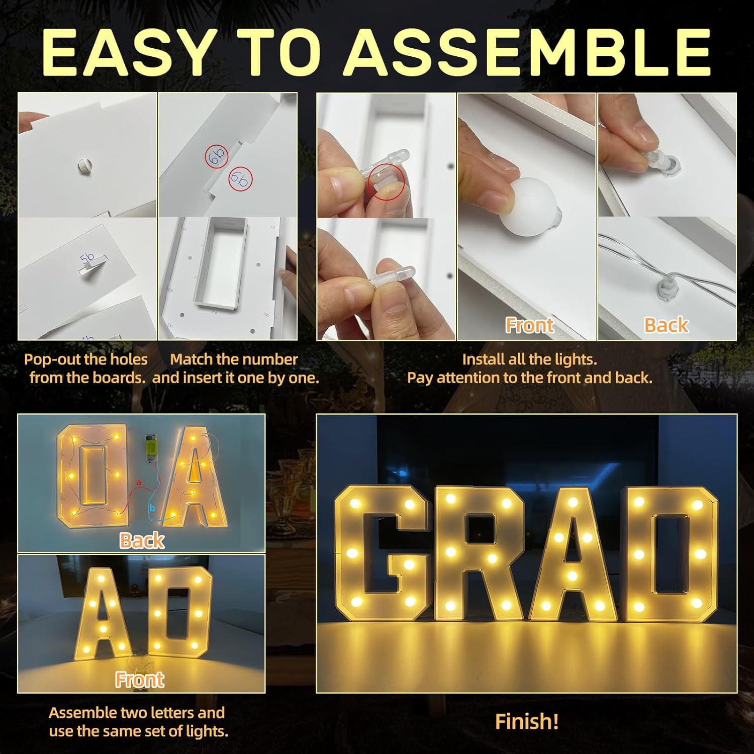 2026 Graduation Decorations - 1FT Marquee Light Up Number For 2026 Graduation Party Decorations ， Suitable For Decoration At Kindergarten, Preschool, High School, And College Graduation Parties