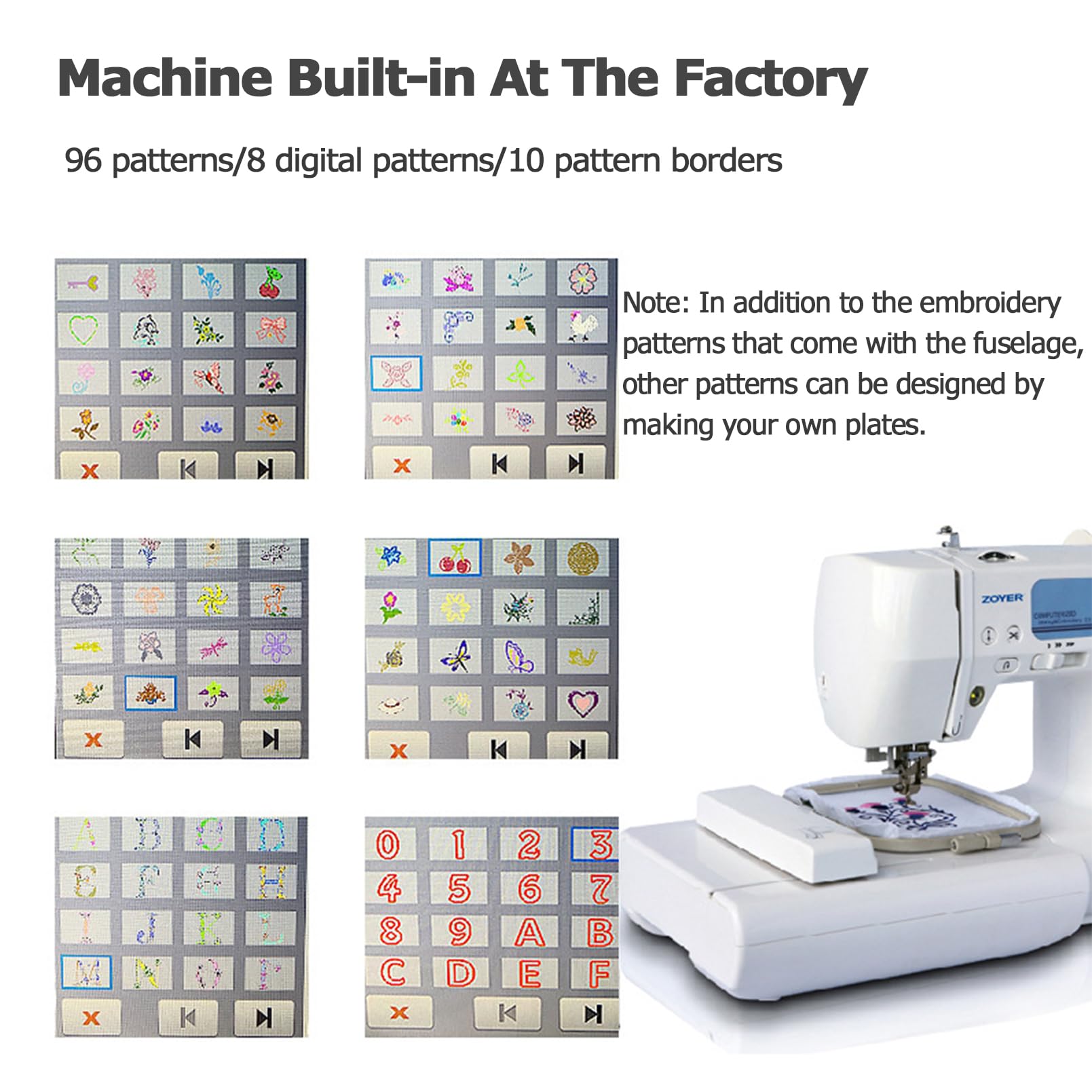 Amazon | 自動刺繍機、67ステッチと72刺繍デザインDIYパターン10