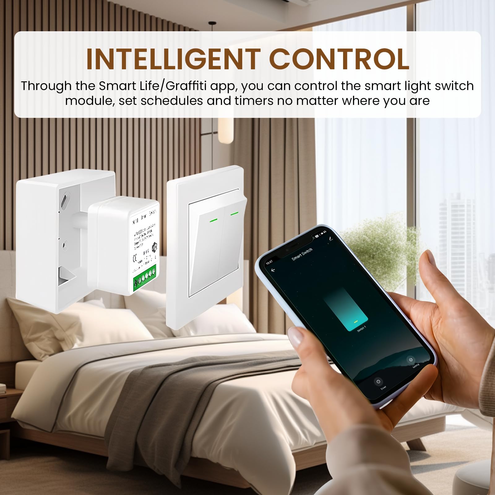 4 Stück Smart Lichtschalter Modul 2 Wege Smart Life Schalter 4 Stück Smart Lichtschalter Modul 2 Wege Smart Life Schalter