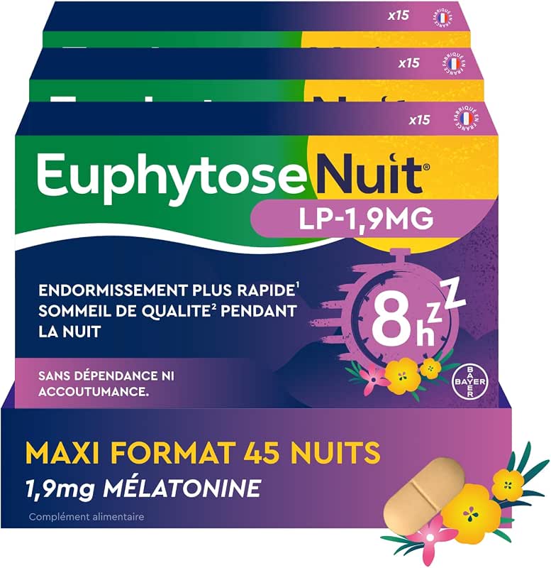 Vous avez du mal à trouver le sommeil ? Euphytose Nuit LP est un complément alimentaire à base de mélatonine à libératio