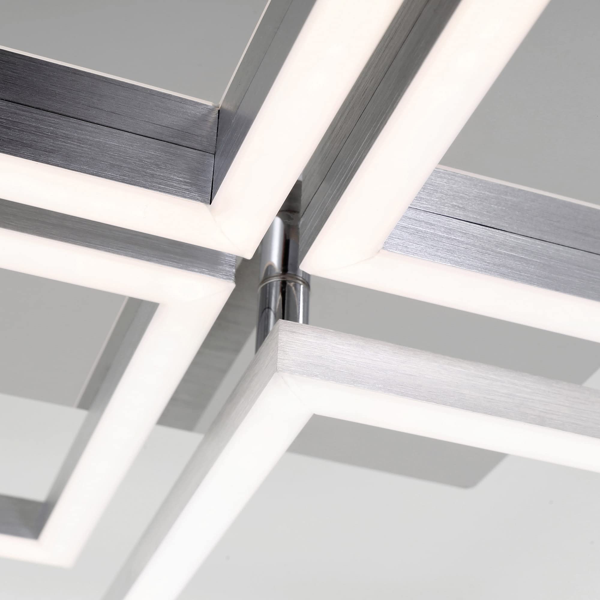 BRILONER Leuchten - Lámpara de Techo LED Giratoria, Luz de Techo Regulable, 48 Vatios, 4000 Lúmenes, 3000 Kelvin, Color Cromo Plateado