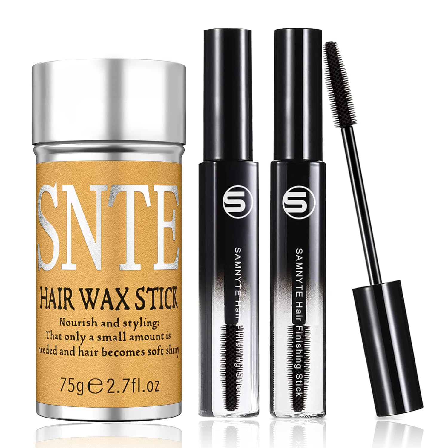 Hair Wax Stick, Fly Away Hair Tamer Stick for Baby Hair, Hair Finishing Stick Works in 3 Seconds, Hair Wax Stick for Long-Lasting Fixed Hair Styling, Wax Stick for Hair Non-greasy