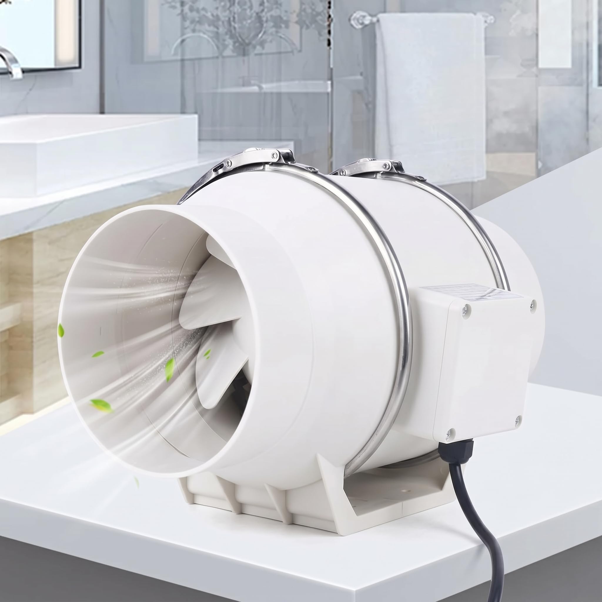 4 Inch Duct Fan Efficient Quiet Inline Ventilation Exhaust Fan for Bathroom