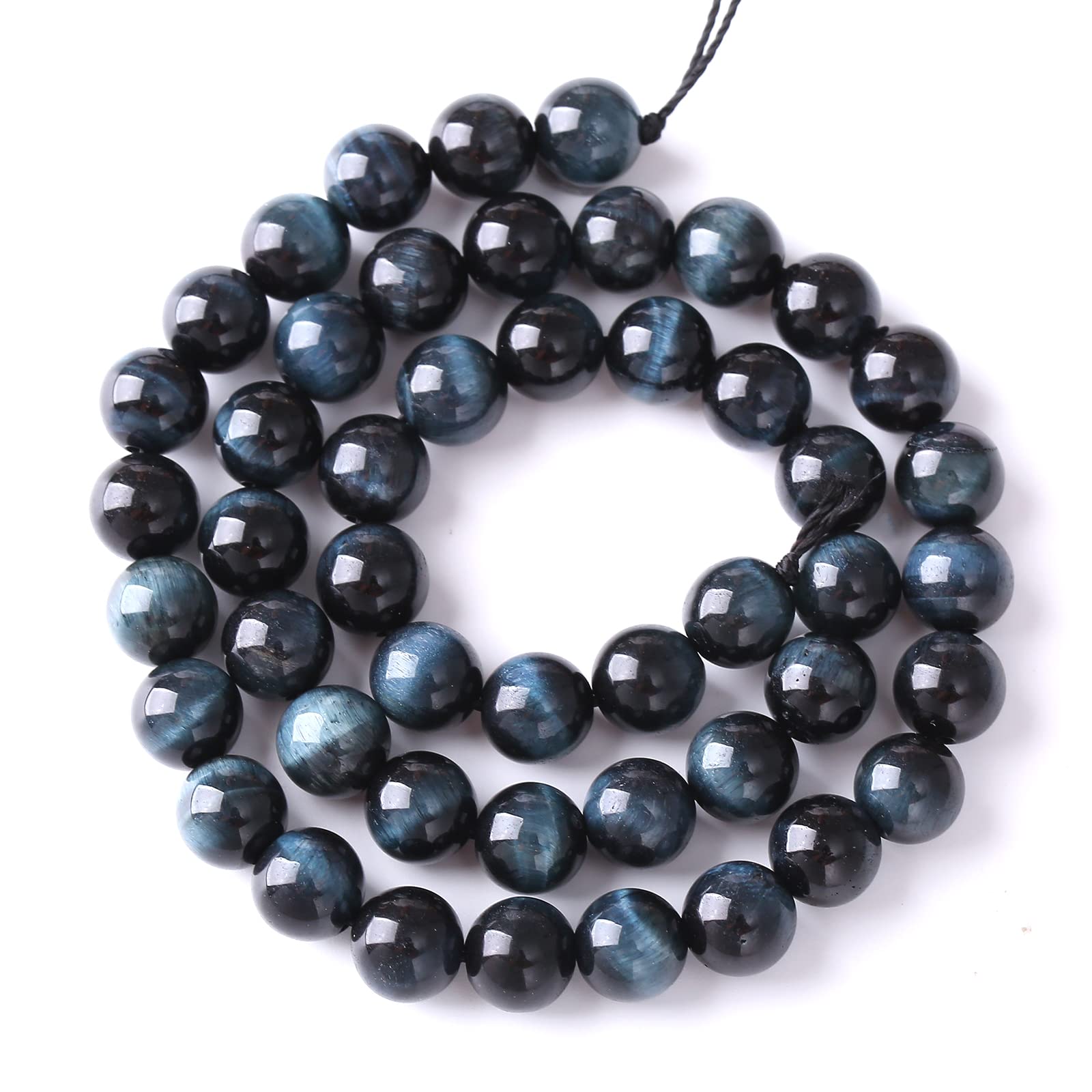 4mm 88PCS Natural Dark Blue Tiger Eye Stone Beads Semi Precious Loose Beads for Jewelry Making DIY Bracelet