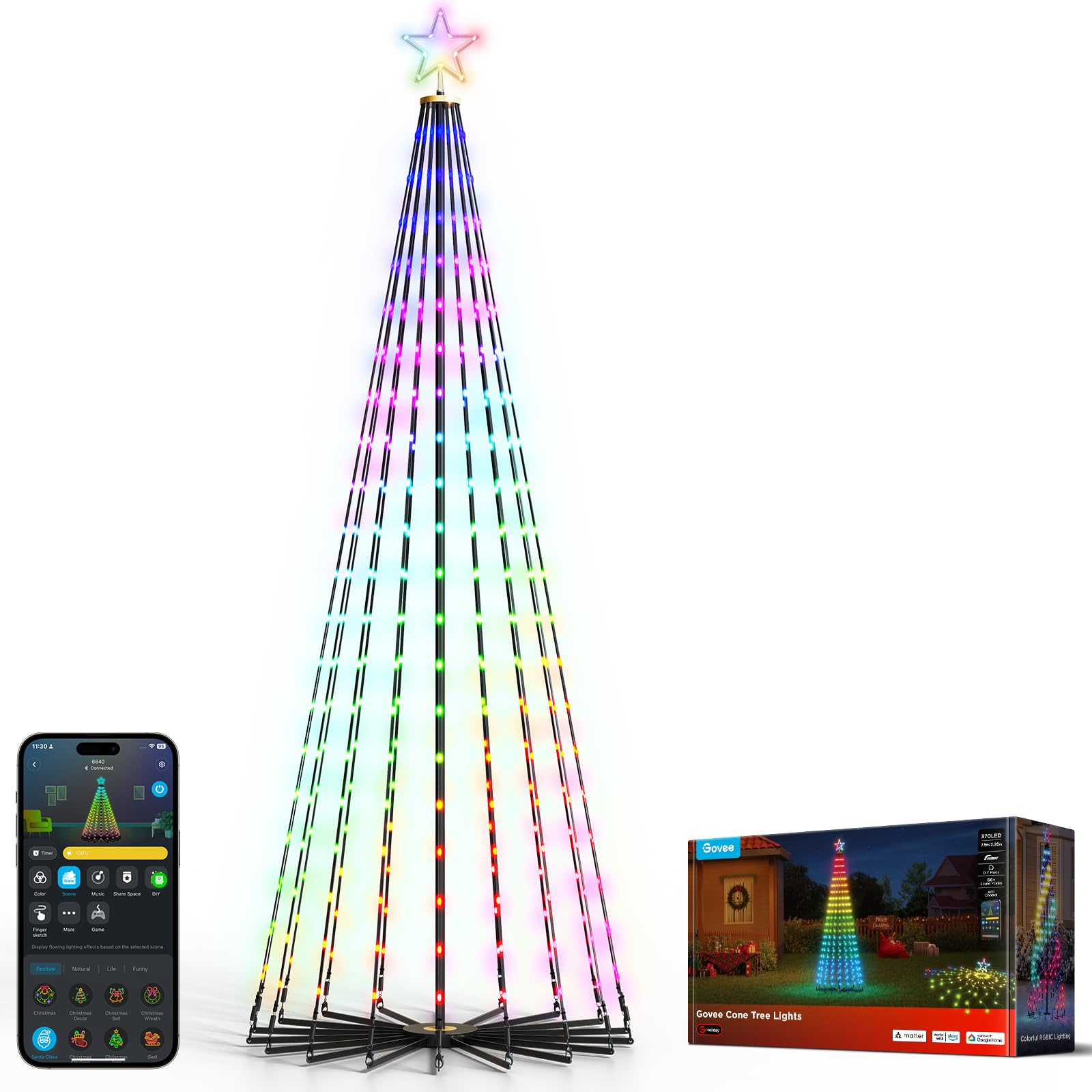 Govee Christmas Cone Tree Lights