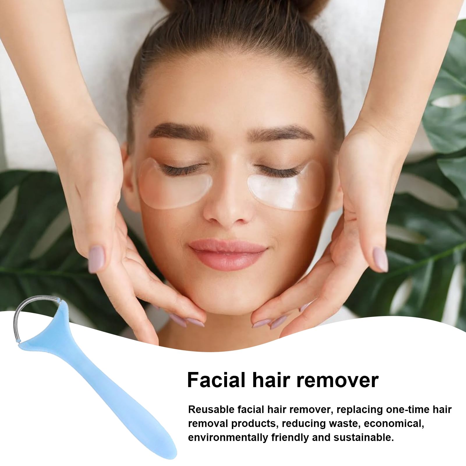 Spring Remover, Epilator Manuell mit Edelstahlfäden, multifunktionale und tragbare Gesichtshaarrolle für Oberlippen, Kinn, Wangen und Hals