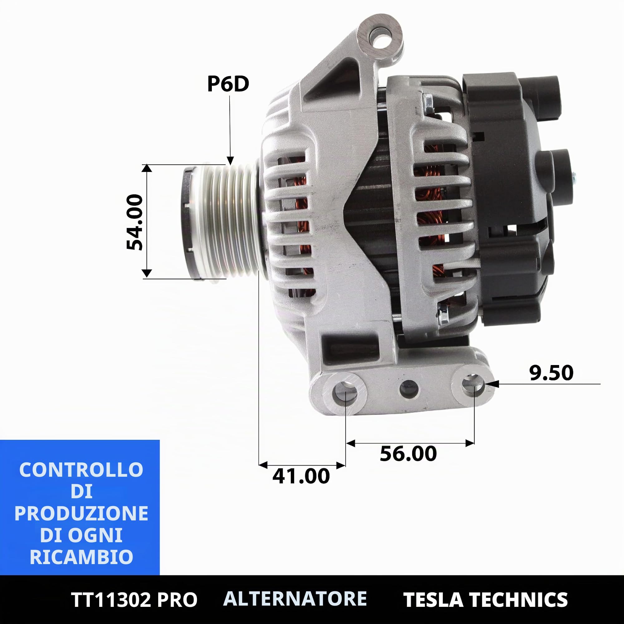 TT11302 PRO Alternatore per auto 12V, 90A.Compatibile con ALFA ROMEO, OPEL, CITROËN, FIAT, FORD, LANCIA, PEUGEOT, SUZUKI, VAUXHALL.Installazione facile e garantita.