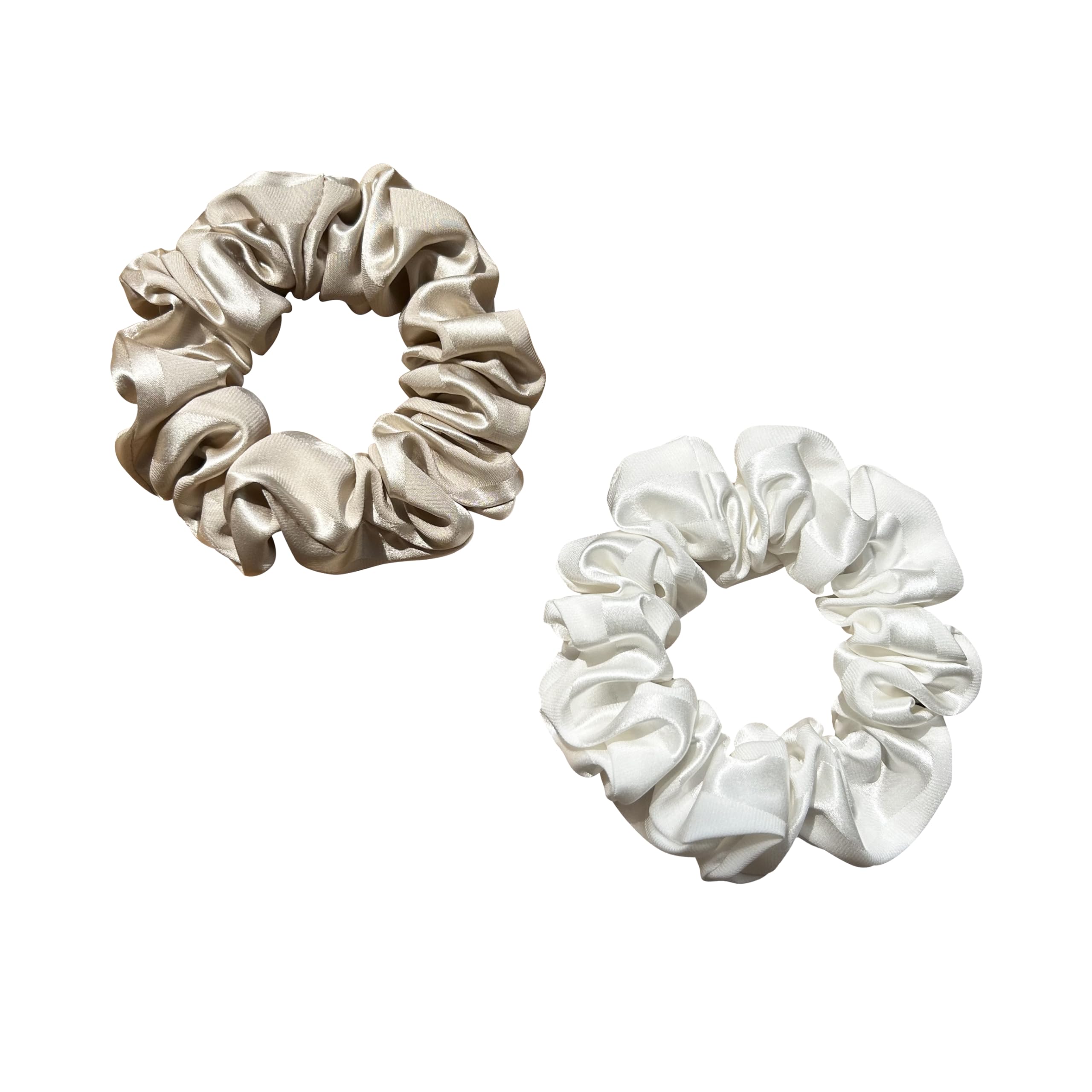 townssilk Seide Haargummis Haargummis Haarscrunchies Band 100% Reine Maulbeerseide 22 Momme Haarfreundlich Luxuriös Elastisch Gestreift 2 Stück Kaffee und Weiß