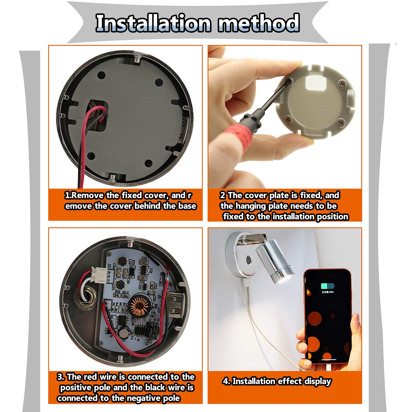 Luz de Lectura Puntual Led, Luces de Lectura con AtenuacióN Continua para VehíCulos Recreativos, LáMpara de Noche Led, Interruptor Ajustable AutomóViles,A