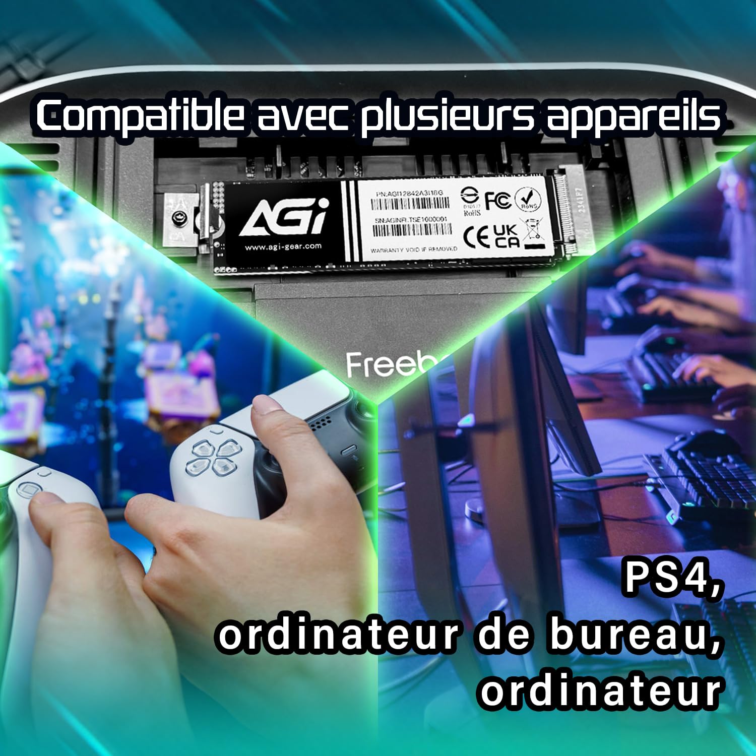 AGI AI298 4To M.2 NVMe PCIe 3.0 SSD Interne pour PC Portable et Bureau