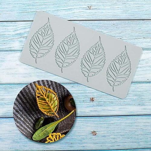 Miniatura 6 de Moldes de silicona de hojas huecas, moldes de chocolate con forma de corazón, geometría, molde de silicona 3D, molde de hojas de caramelo de