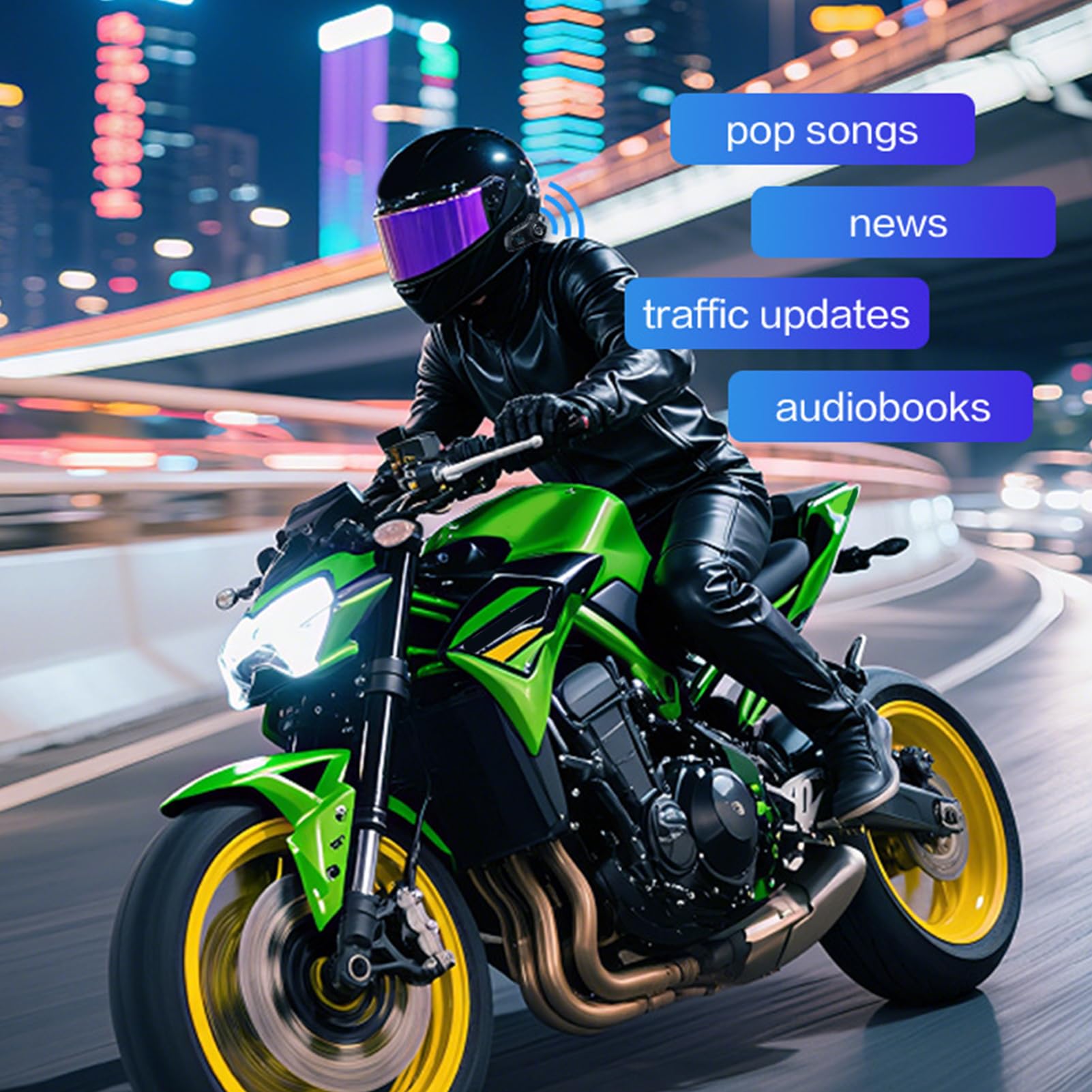 VBESTLIFE Auricolare Interfono Bluetooth per Moto, con Display Digitale, Riduzione del Rumore CVC 8.0, Interfono per 6 Motociclisti, Portata 1500 M, per Mezzo Casco Integrale