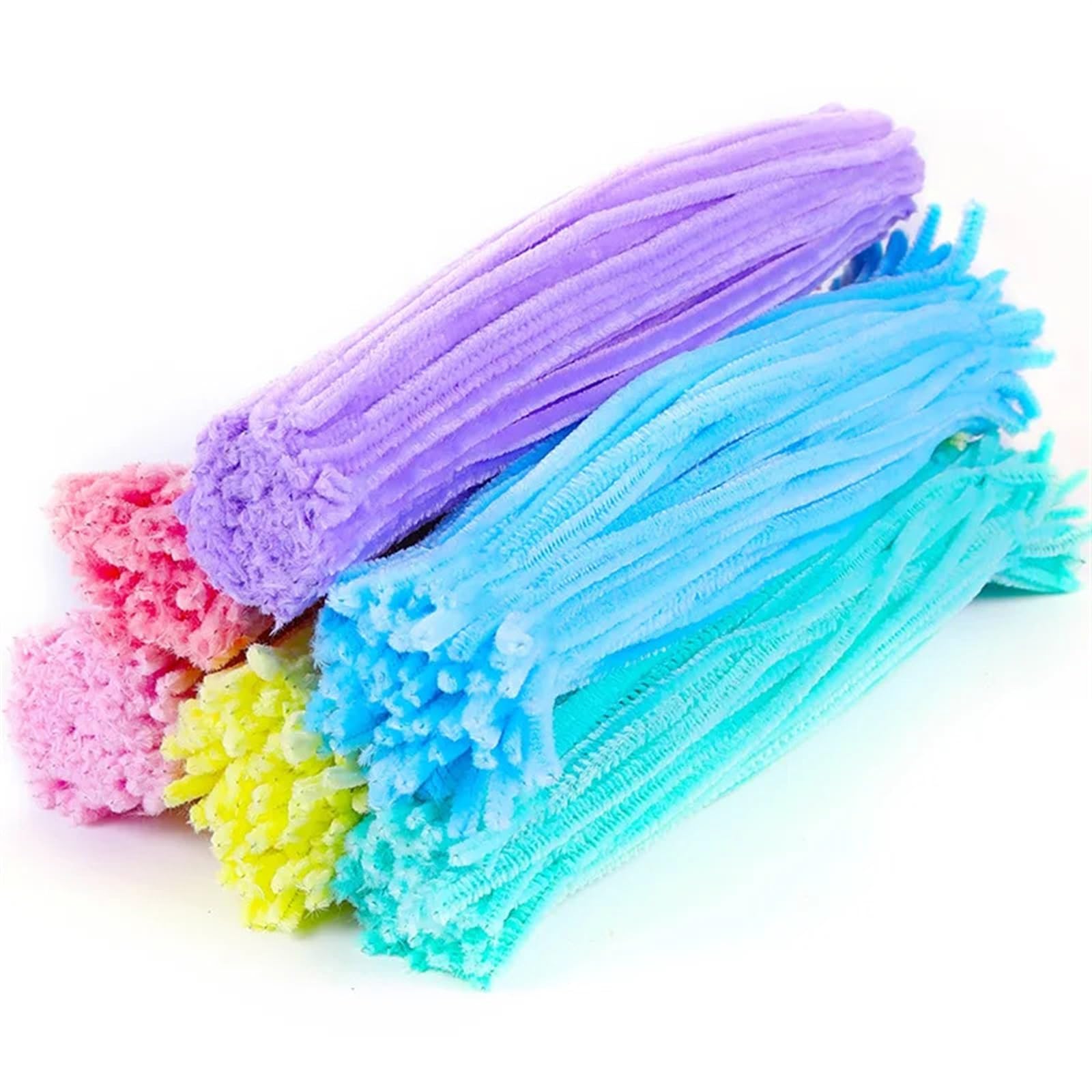 Fil Chenille 20/50/1000 pièces bricolage enfant créatif en peluche Chenille bâtons tige tuyau nettoyant artisanat accessoires(Macrn champagne,500pcs)