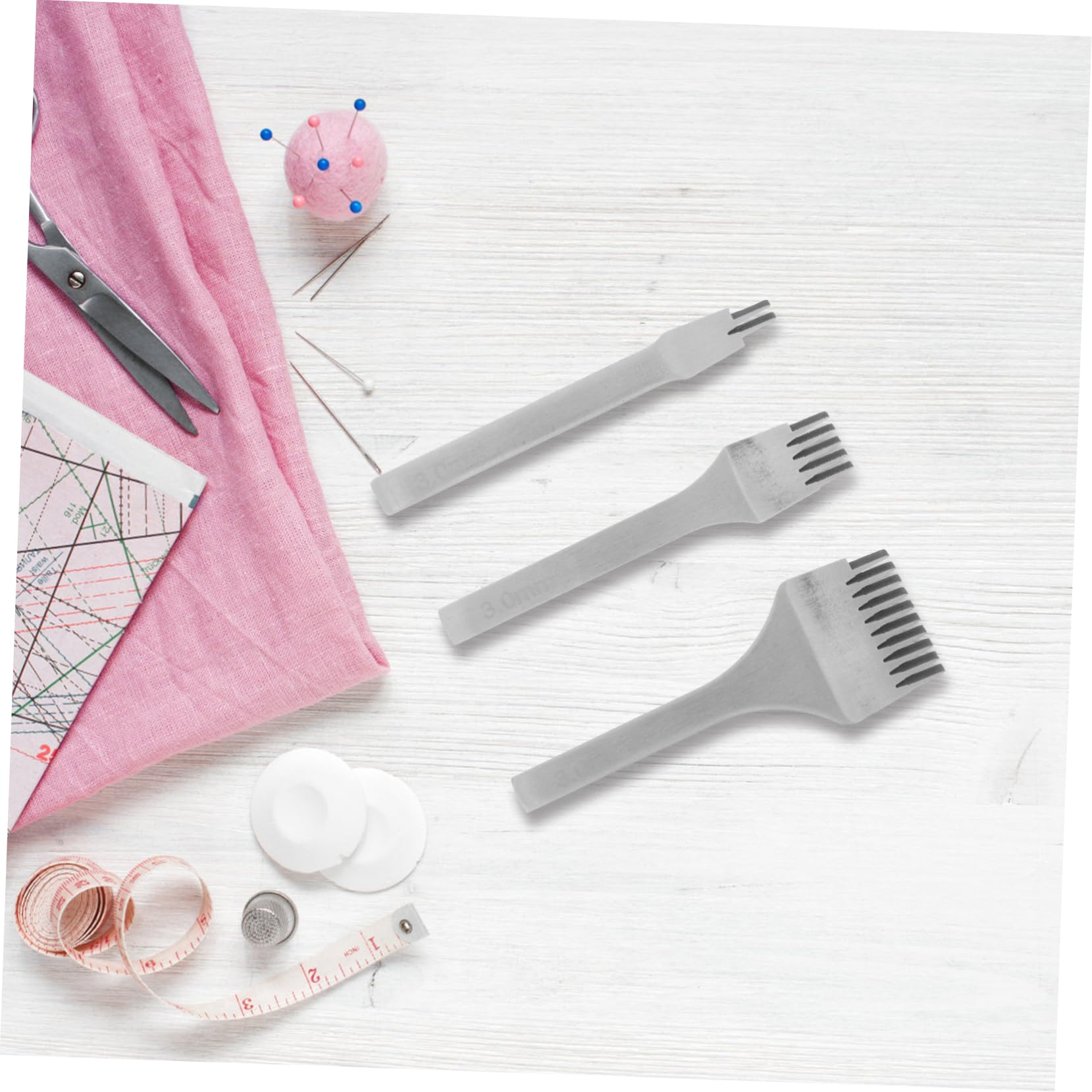 KONTONTY 3 Piezas Kit de Costura de Cuero Perforadoras de Metal Herramienta para Manualidades de Cuero para Perforar Proyectos DIY de Artesanía
