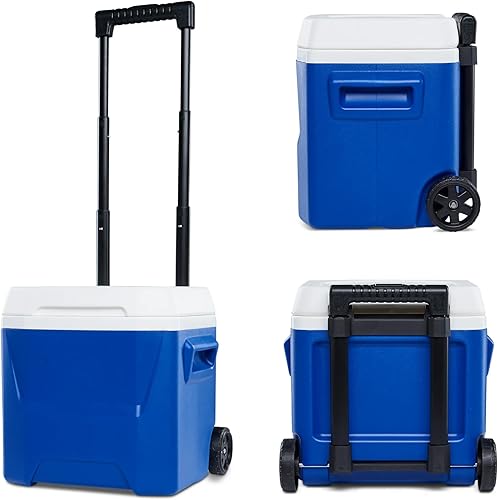 Miniatura 1 de Enfriador de ruedas de 16 cuartos de galón con asa, caja de hielo portátil con aislamiento duro para playa, bebidas, bebidas, campamento, picnic,