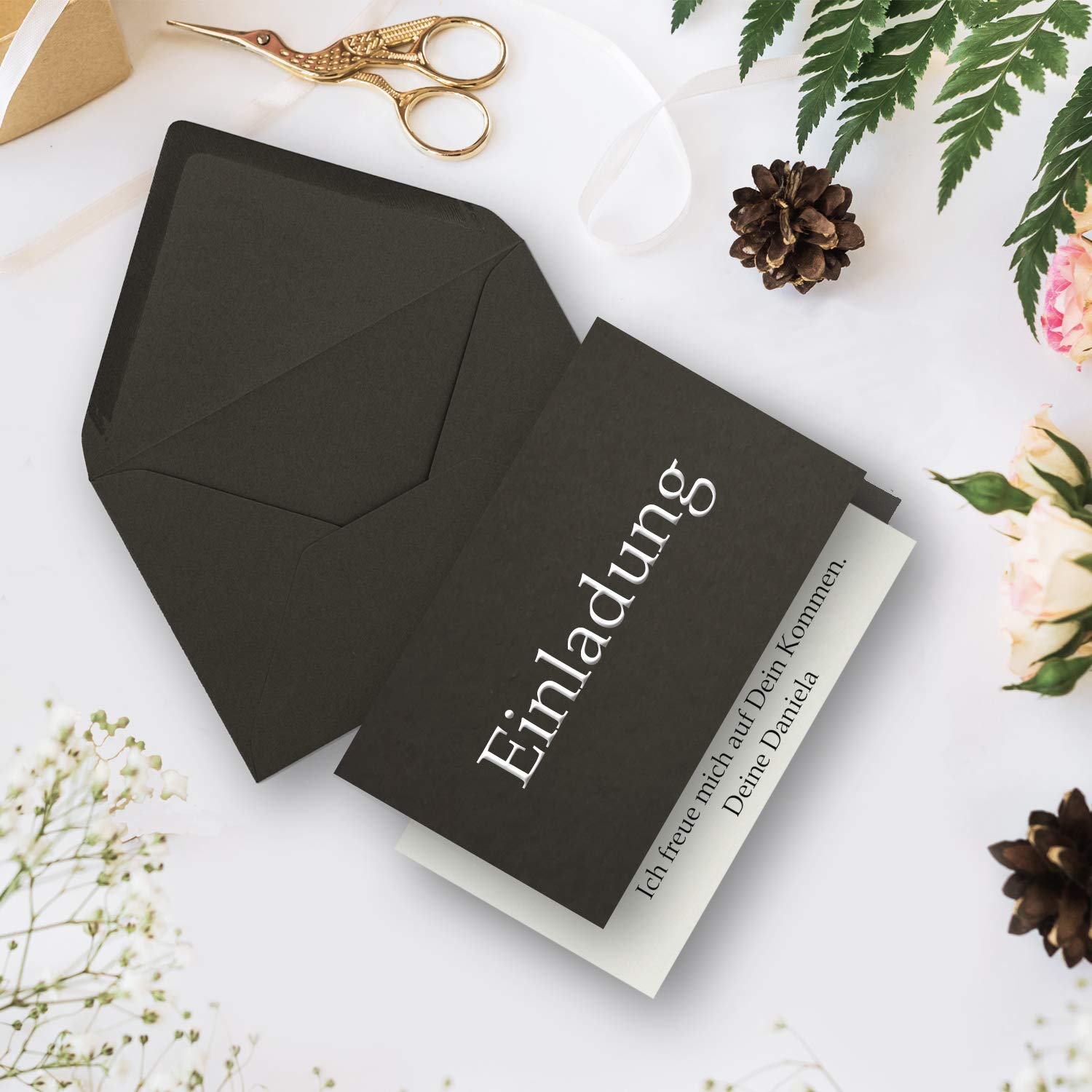 FarbenFroh by GUSTAV NEUSER 10x folding cards SET DIN A6/C6 with envelopes in anthracite grey, including insert - Image 2