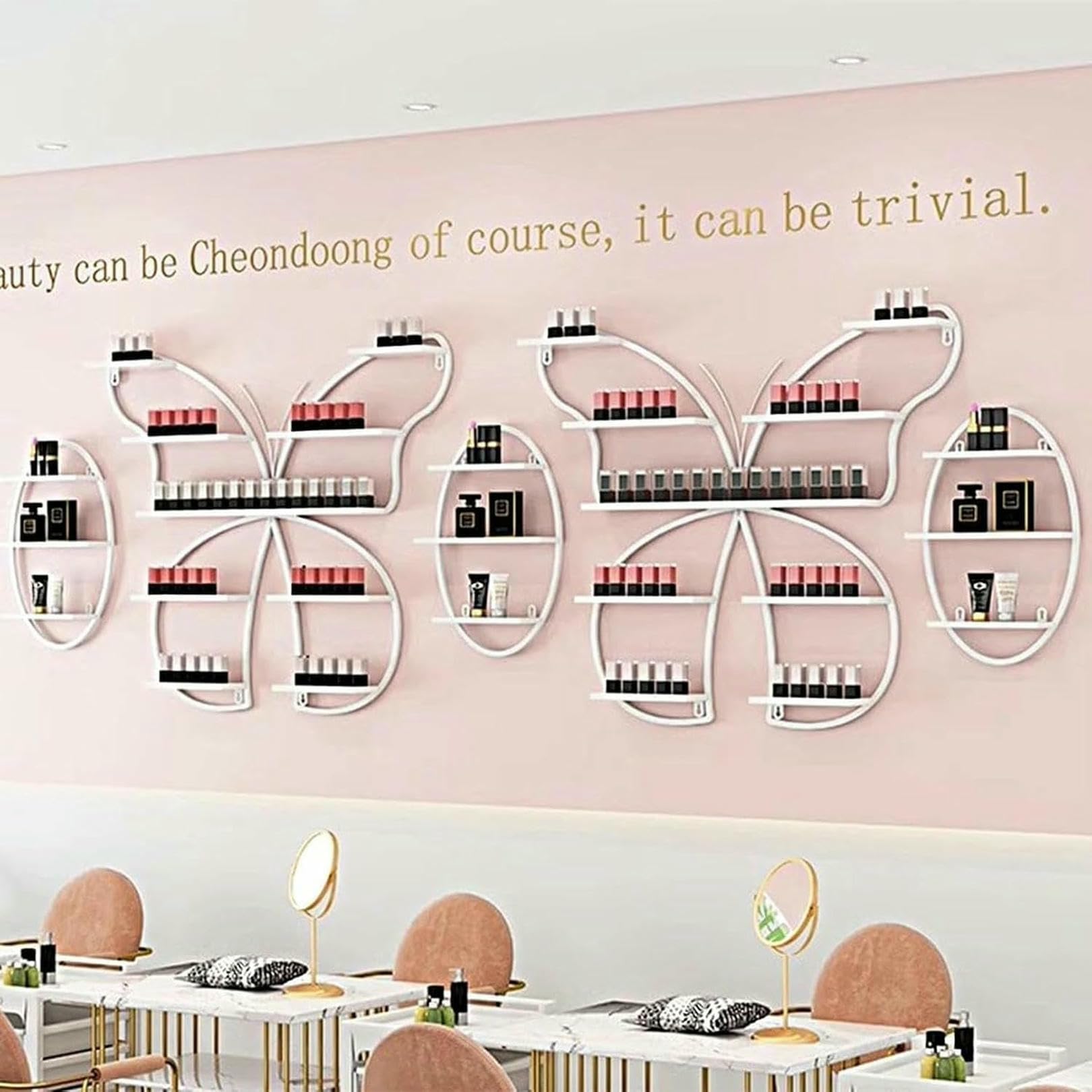 Estante metálico de Pared para Guardar esmaltes de uñas, Estante de exhibición de Pared, Soporte para frascos de aceites Esenciales y perfumes.