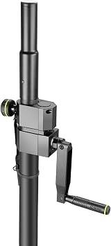 Gravity Speaker Pole SP 2472 B Adjustable Speaker Pole with Crank 35 mm to M20 for PA Speakers Height Adjustable, black
