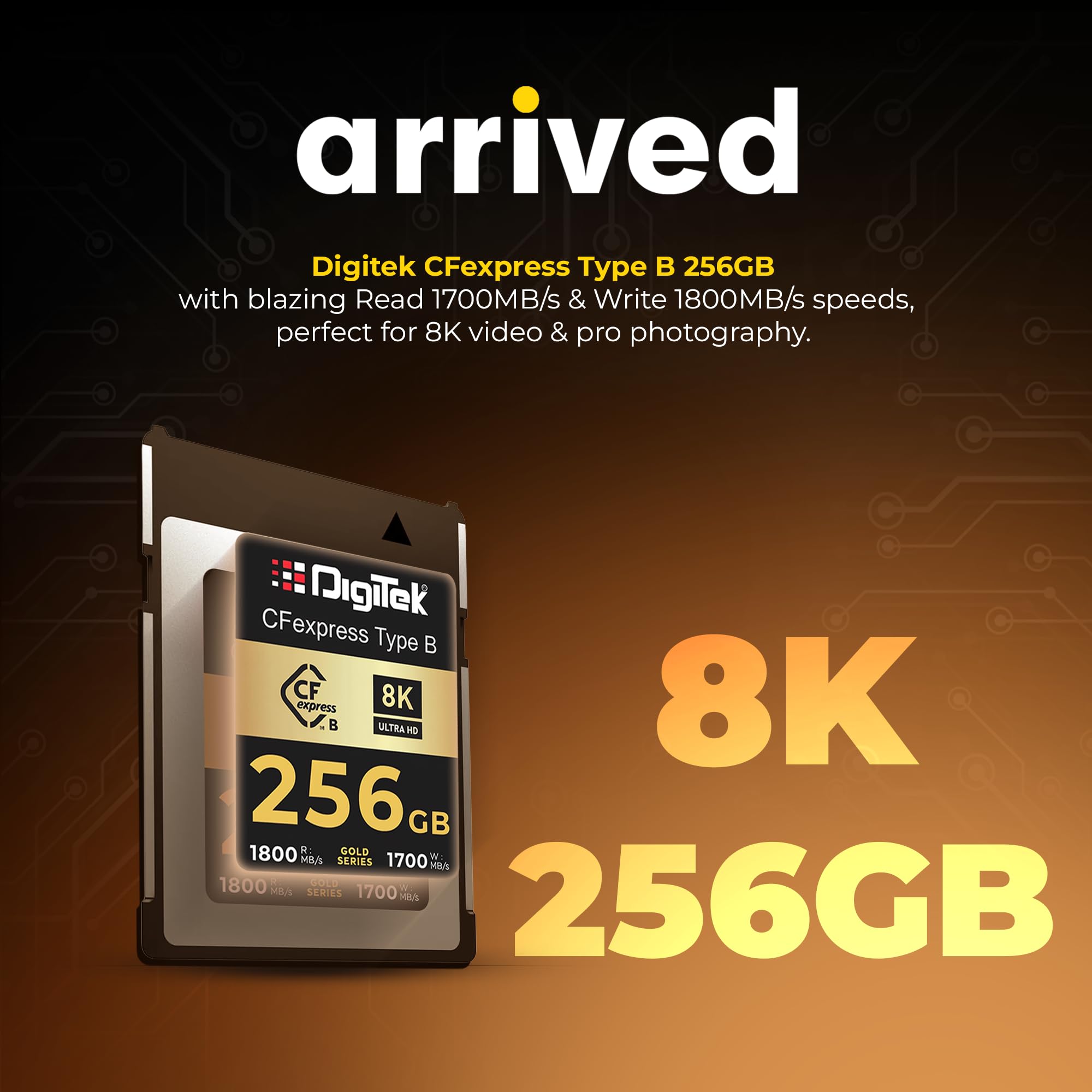 Digitek CFexpress Type B 256GB Gold Series – 1800MB/s Read