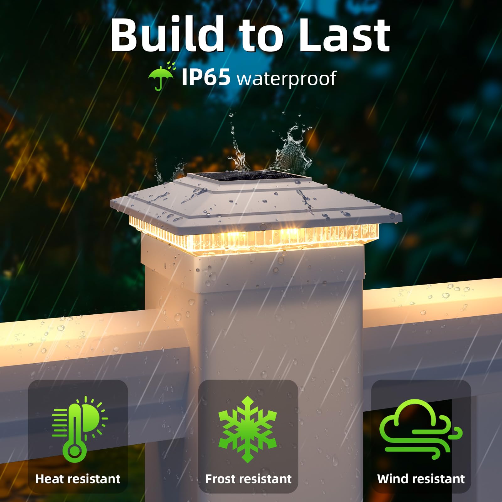 Post Cap Lights 6pack, 4x4 Deck Fence Post Solar Lights Outdoor With Warm White Lighting,White Waterproof Solar Post Lights For Vinyl/Wood Posts To Decorate Fence, Deck,Garden, Patio