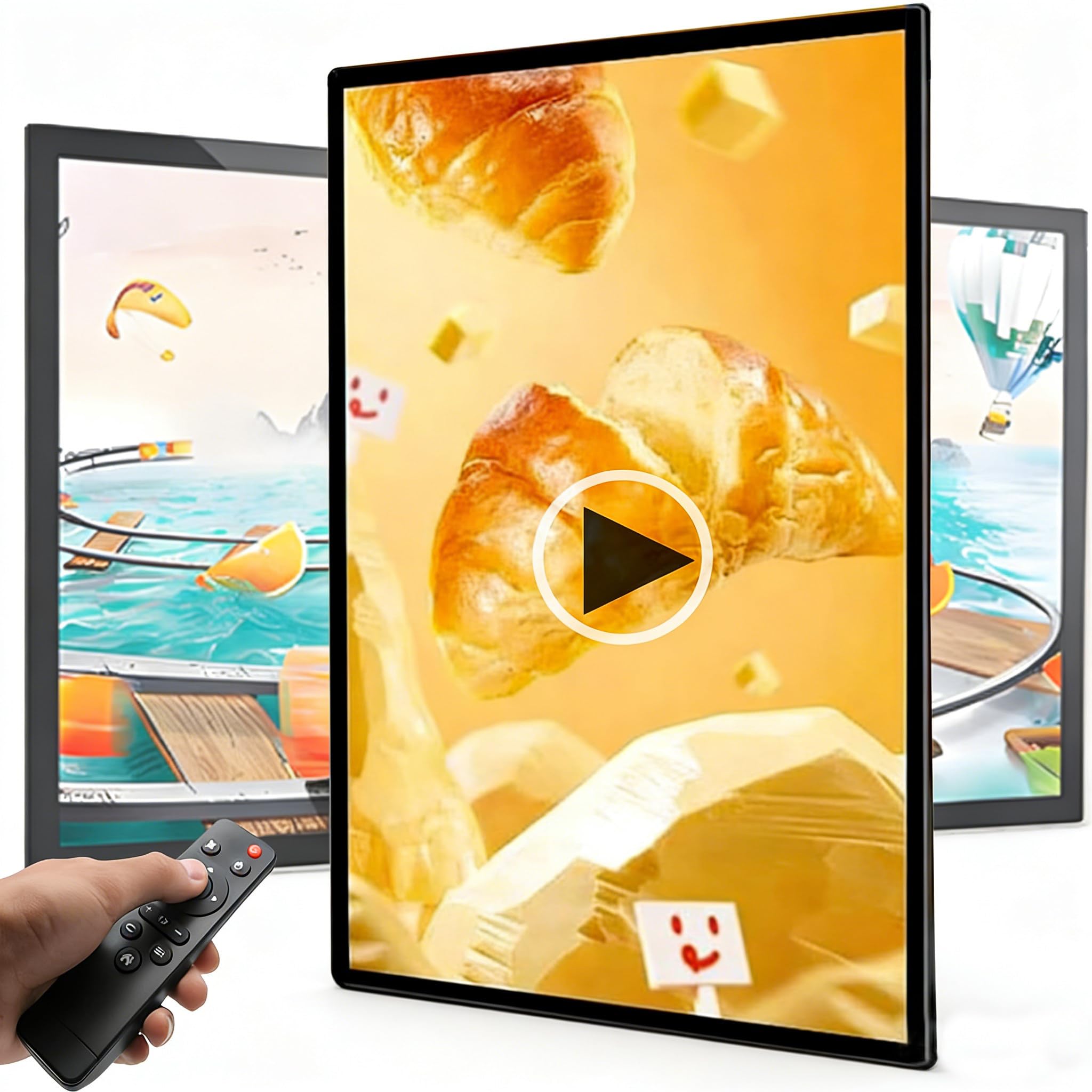 Lettore per Segnaletica Digitale, Schermo Pubblicitario Lcd, Plug-and-Play U-Disk, Tabellone LED Da Parete per La Riproduzione Di Video/Immagini, Posizionamento Orizzontale E Verticale 18.5inches
