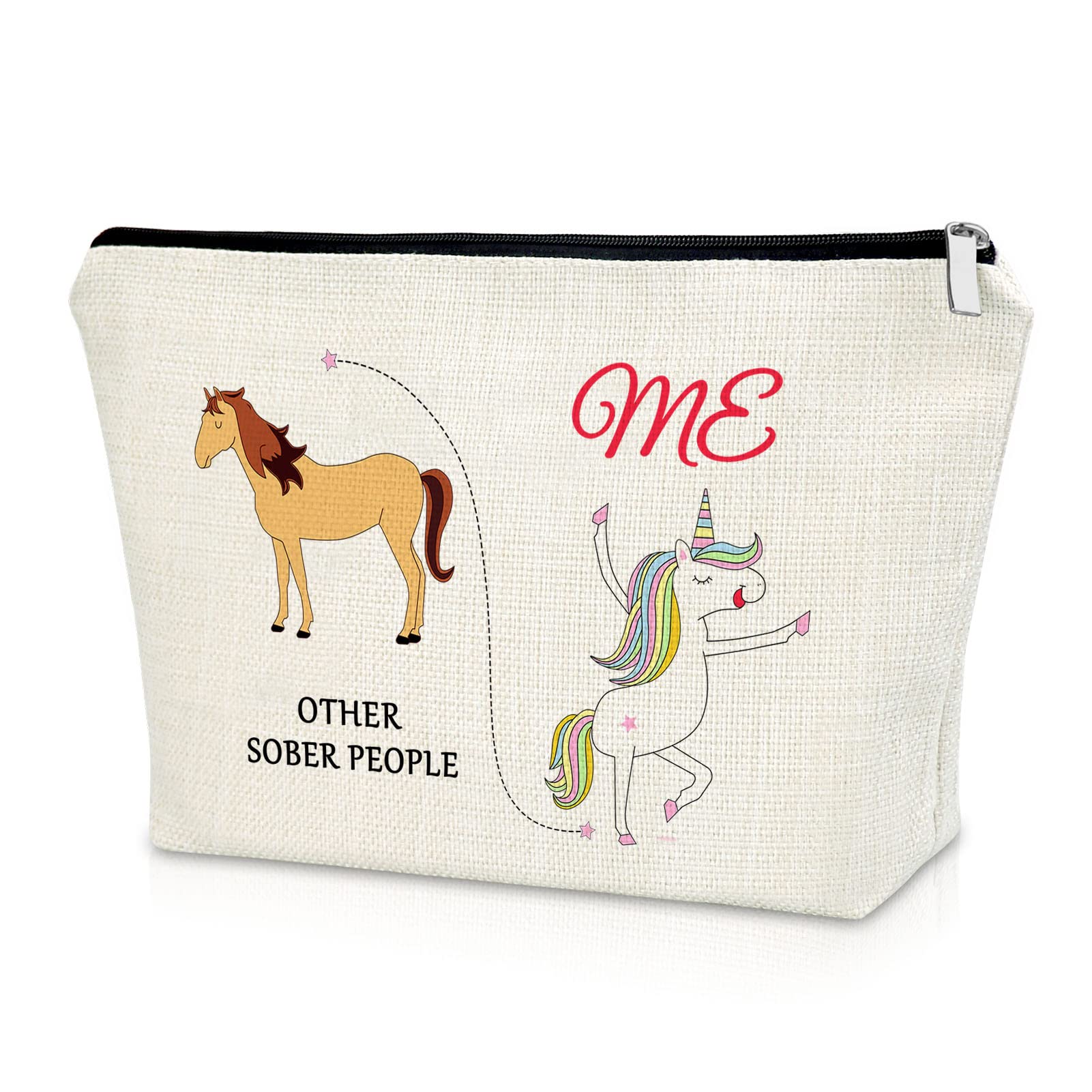 Sobriety Gifts for Women Makeup Bag Stay Strong Gift Addiction Recovery Gift for Friends Cosmetic Bag Inspirational Gift for Alcoholics AA Members Birthday Gift Christmas Gifts Travel Pouch