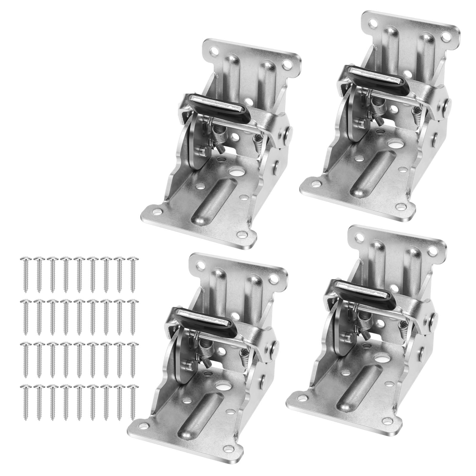 Cbtyacvlp Silver-4Pc Folding Leg Hinge Bracket 0-90-180 Degree Foldable Support Self-Locking With Screws(Silver-4Pc)