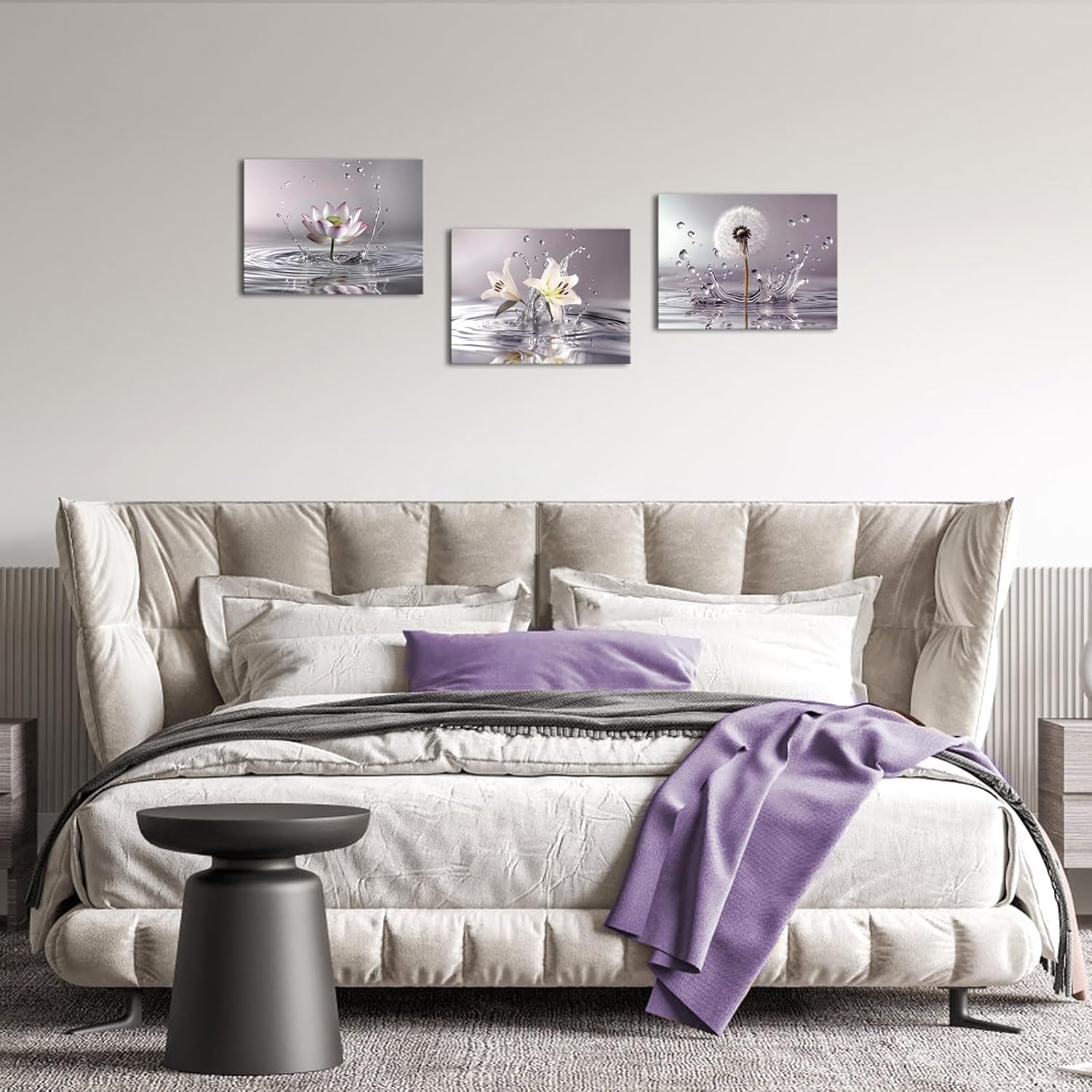 Artmyharbor Zen Wall Art Pink Lotus Blooming Picture Yoga Spa Meditation Bathroom Decor 12"x16"
