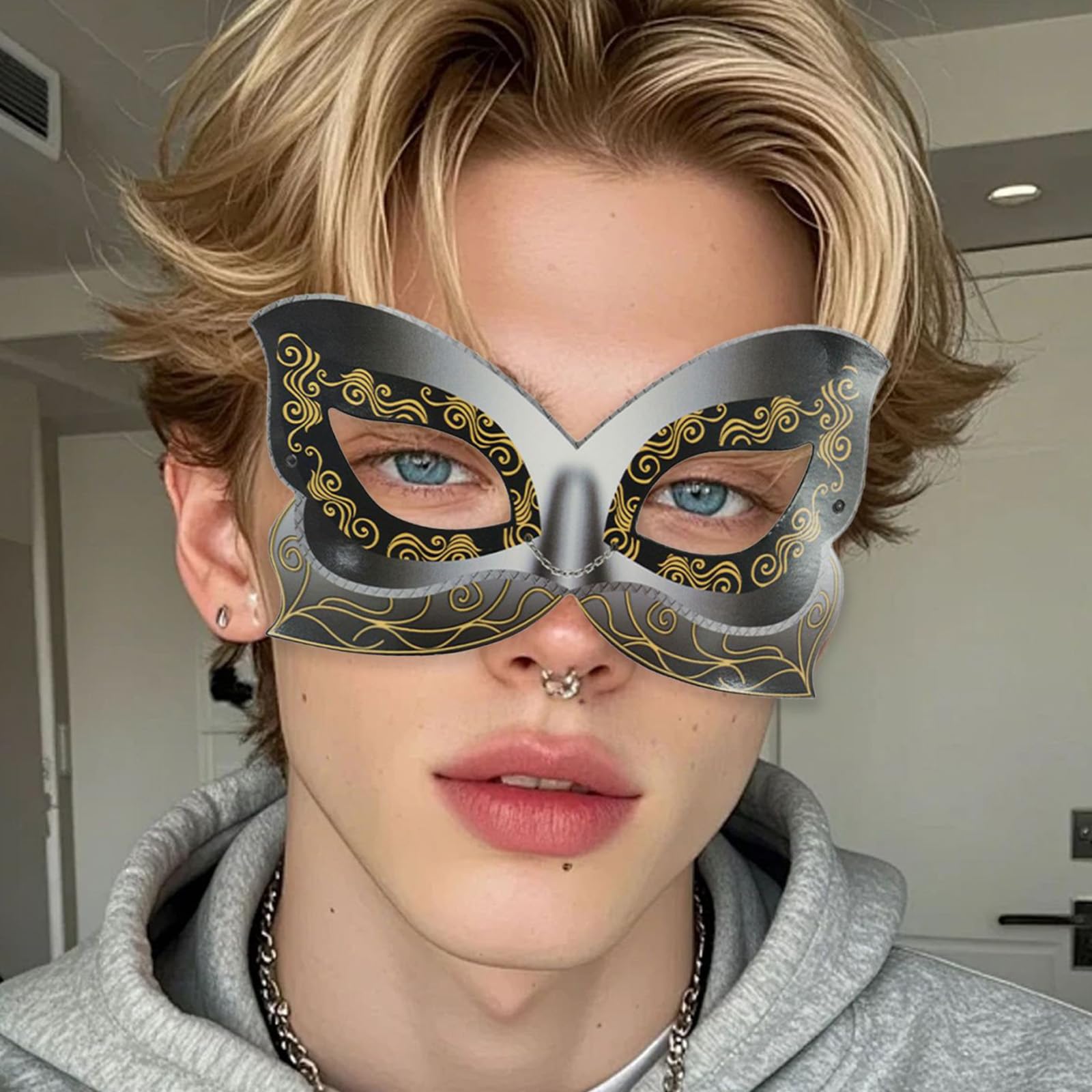 Cloudool Masquerade Painted Paper Mache Animal Half Face Cosplay For Halloween Carnivals Party Supplies