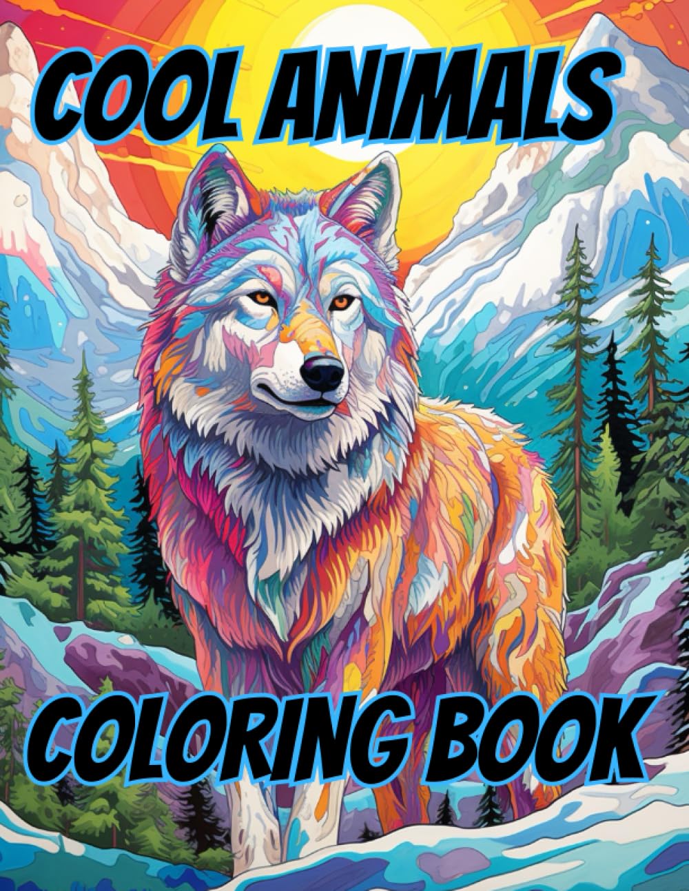 Cool Animals Coloring Book: Amazing Wild Animals Coloring Book For All Ages