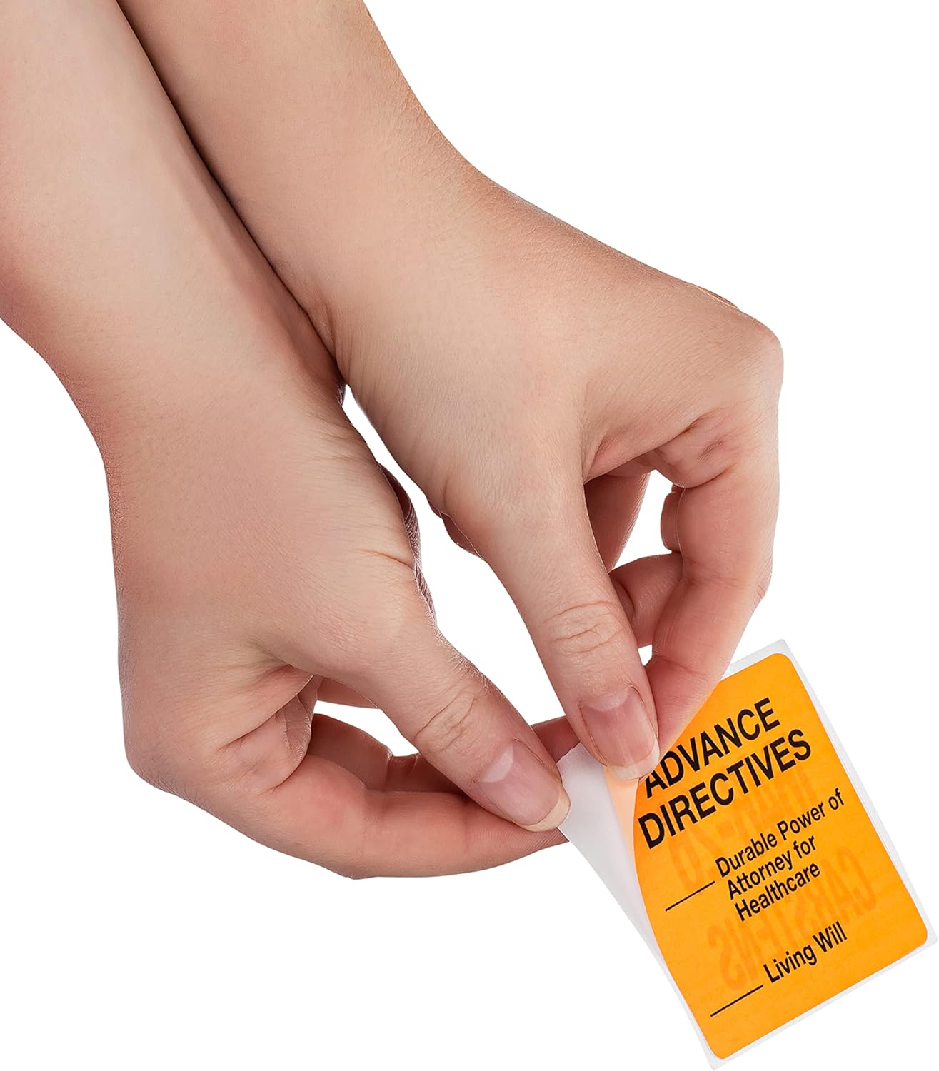 Carstens Medical Stickers – Advance Directives, Durable Power of Attorney, Living Will Alert and Instruction Labels for Medical Charts, Orange and Black, Roll of 100 Patient Chart Labels, W2.5 x H2.5
