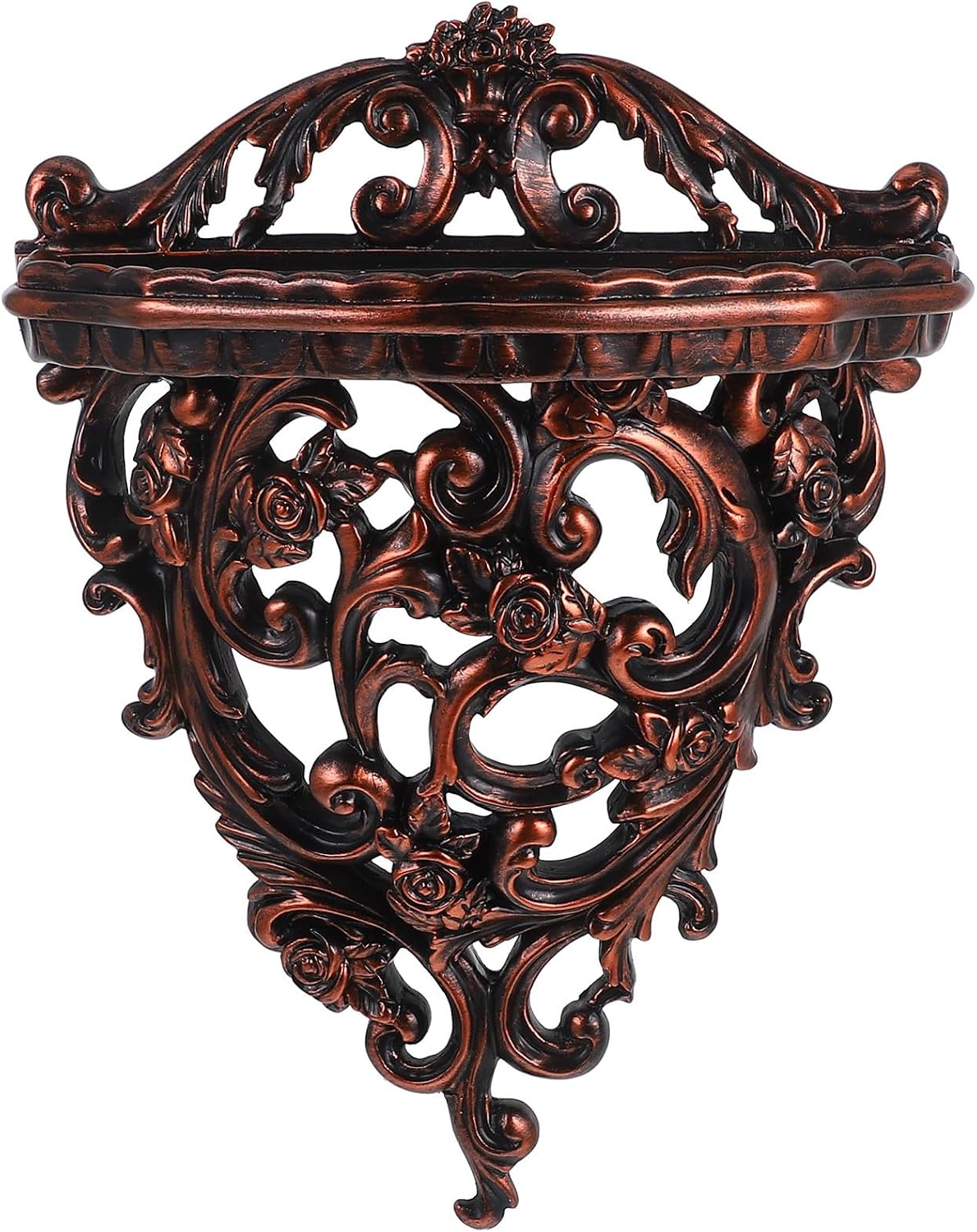 Floating Shelf Decorative Wall Holder Resin Wall Mounted European Style Storage Organizer Not Easy to Change Color or Break for Living Room Bedroom