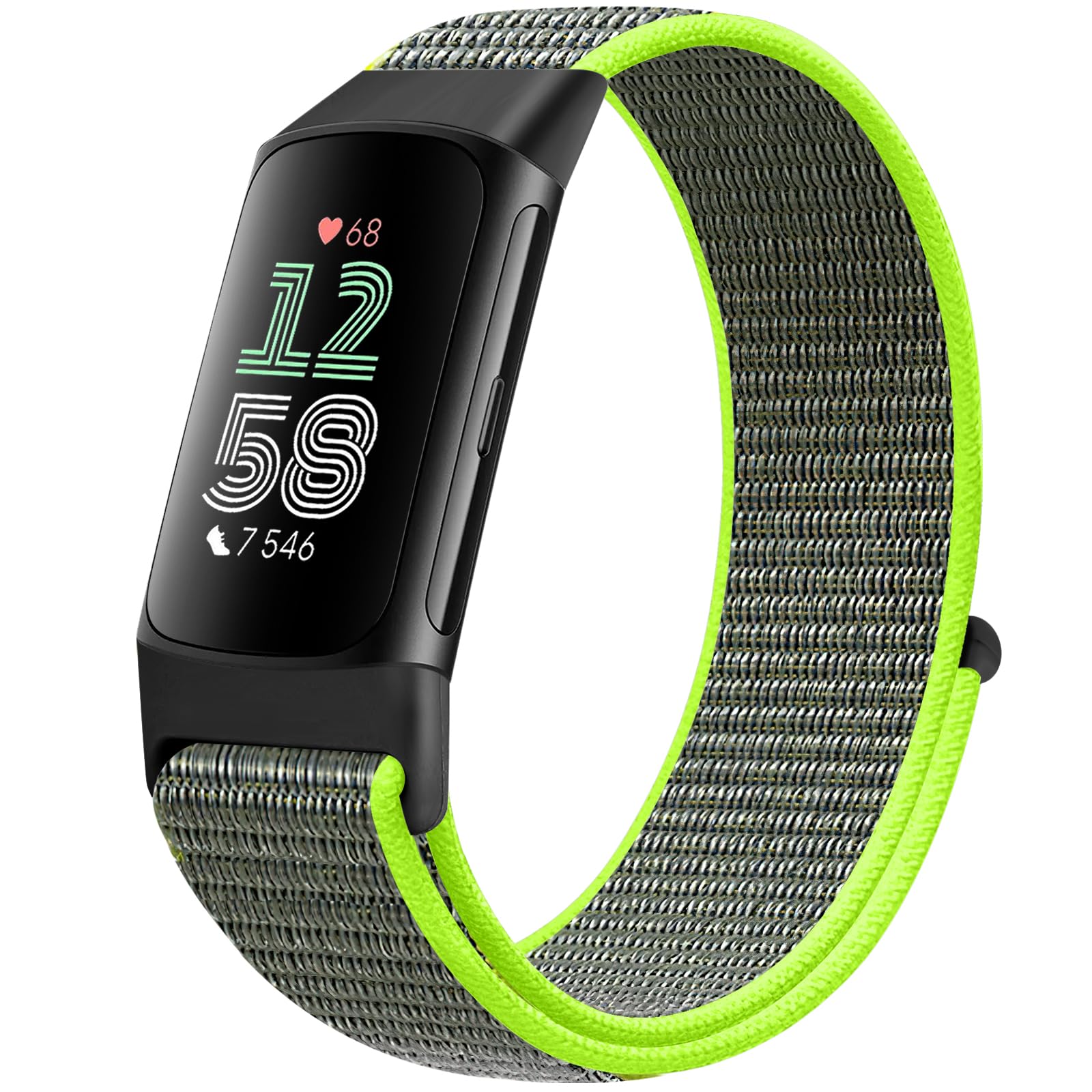 Runostrich Nylon Armband Kompatibel mit Fitbit Charge 6/Fitbit Charge 5 Armband Ersatzband Nylon Sport Loop Uhrenarmband für Fitbit Charge 6/Charge 5 Damen Herren