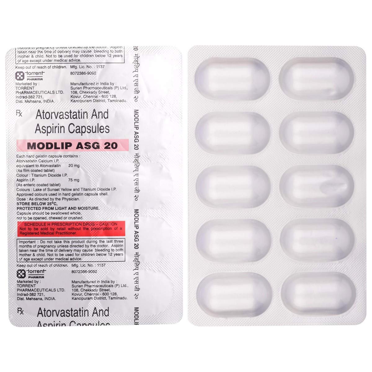 Modlip Asg 20 - Strip of 10 Capsules