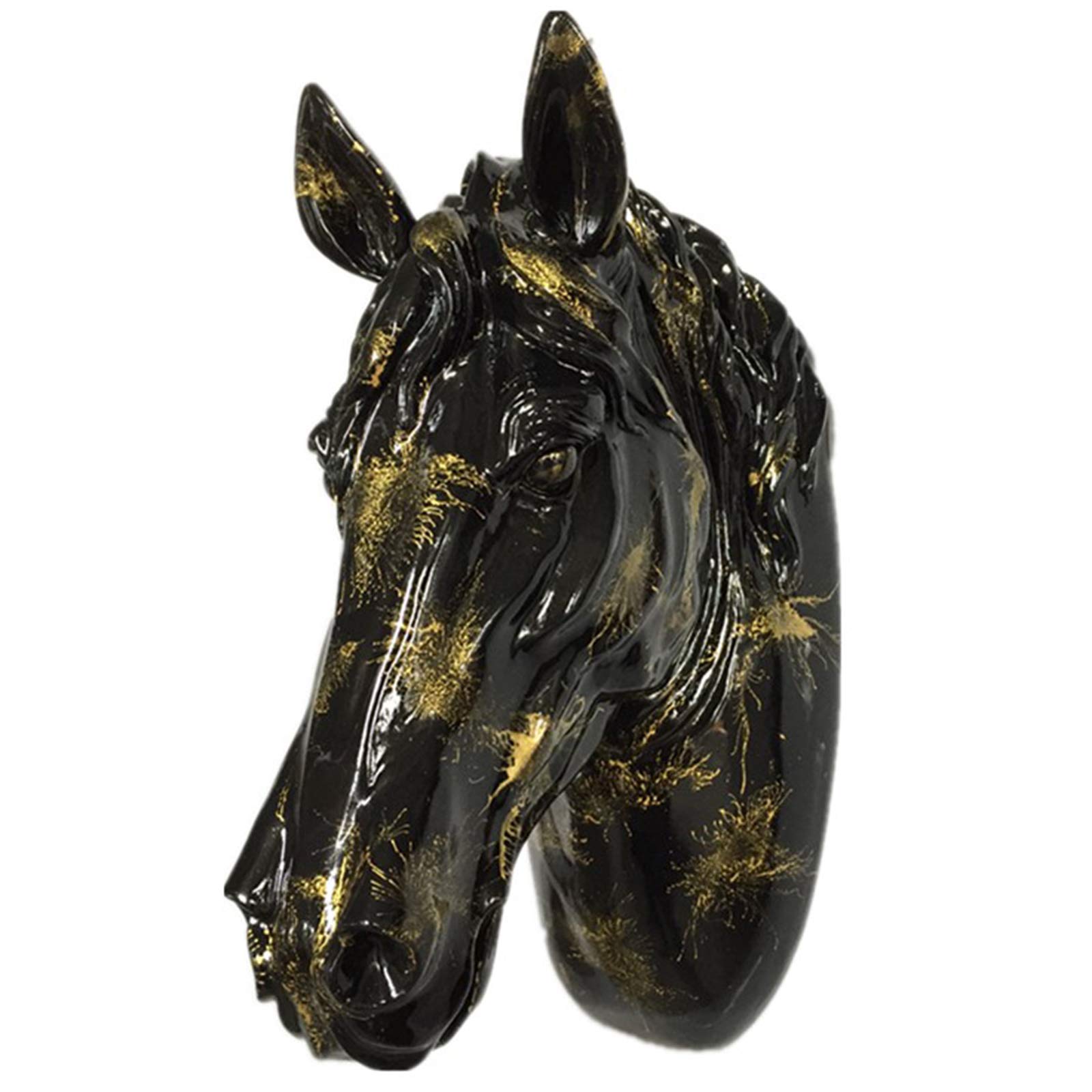 YXCQHZM 17.7 Inch Horse Head Art Sculpture Horse Head Bust Wall Mount Handmade Farmhouse Decor