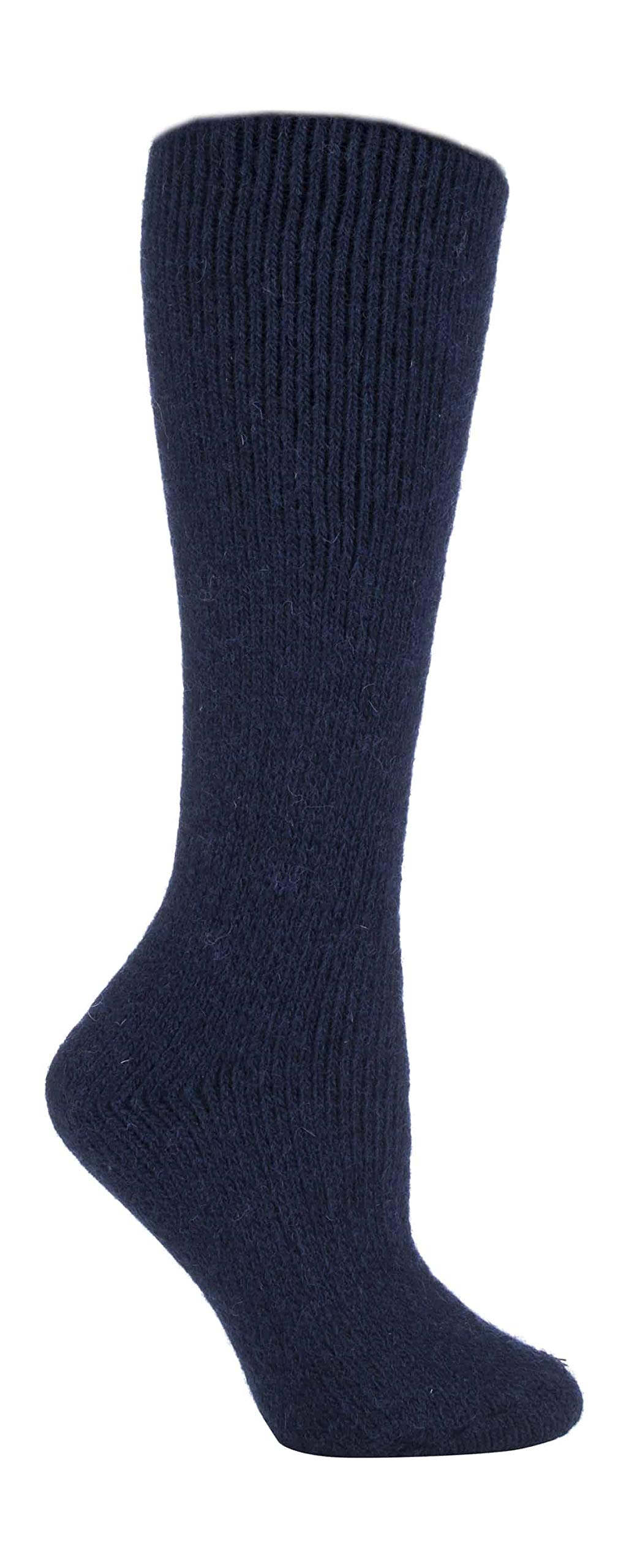 HEAT HOLDERS - Ladies Extra Long Thick Winter 2.7 TOG Coloured Knee High Thermal Wool Rich Socks (4-8 uk, Indigo (XL.Wool))