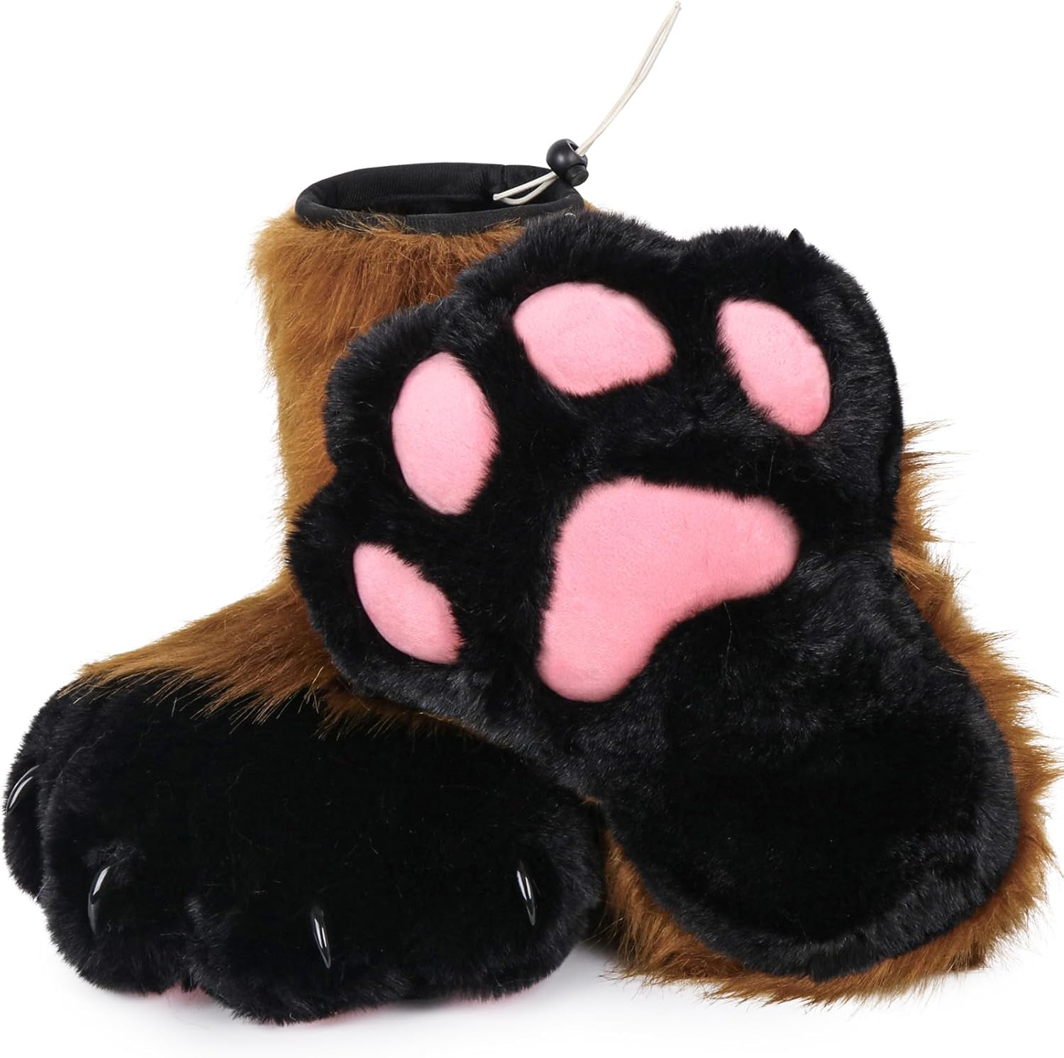 Cosplay Animal Cat Plastic Claws for Fursuit Feet Paw Shoes Furry Paw Slippers Adults Costume Accessories Set