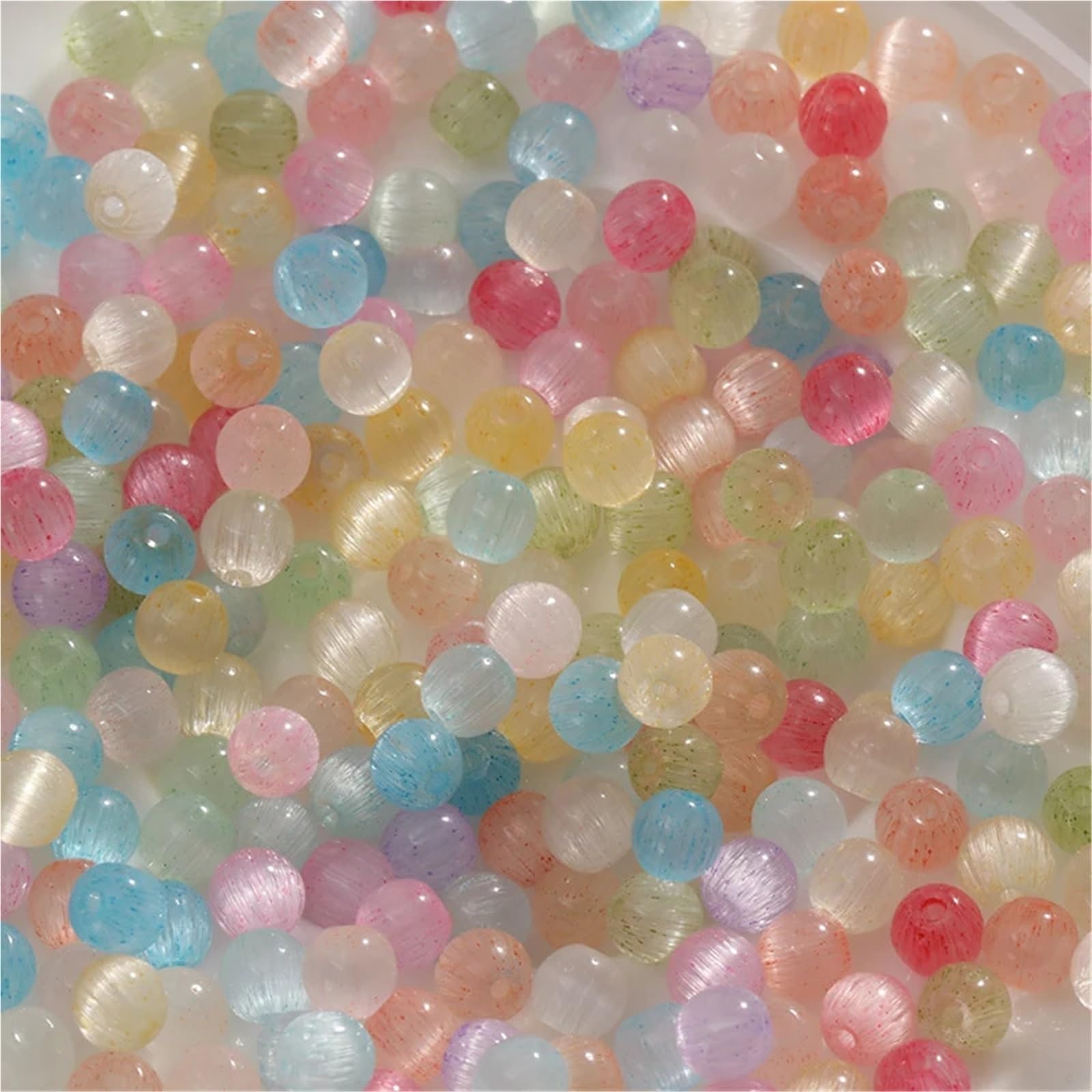 4/6/8mm Katzenauge Glasperlen for Schmuckherstellung, handgemachte DIY-Perlen, lose Perlen, Armband, Halskette, Telefonkette, Zubehör Für Heimwerker(MIX,6MM about 720pcs)