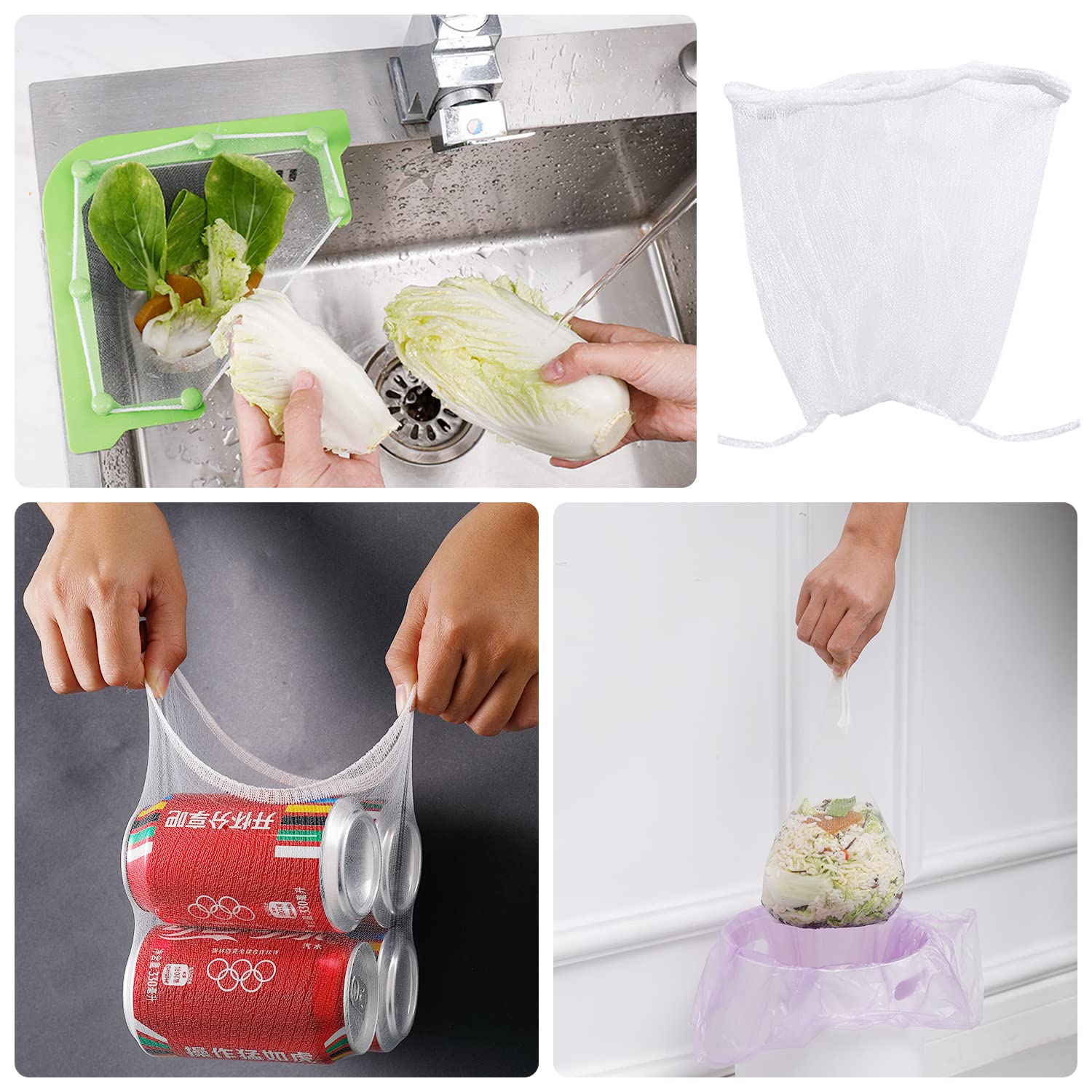 300 Sacs Filtres Pour évier Jetables - Maille Fine 9x10 Cm, Polyester, Retient Déchets, Cheveux, évite Les Bouchons
