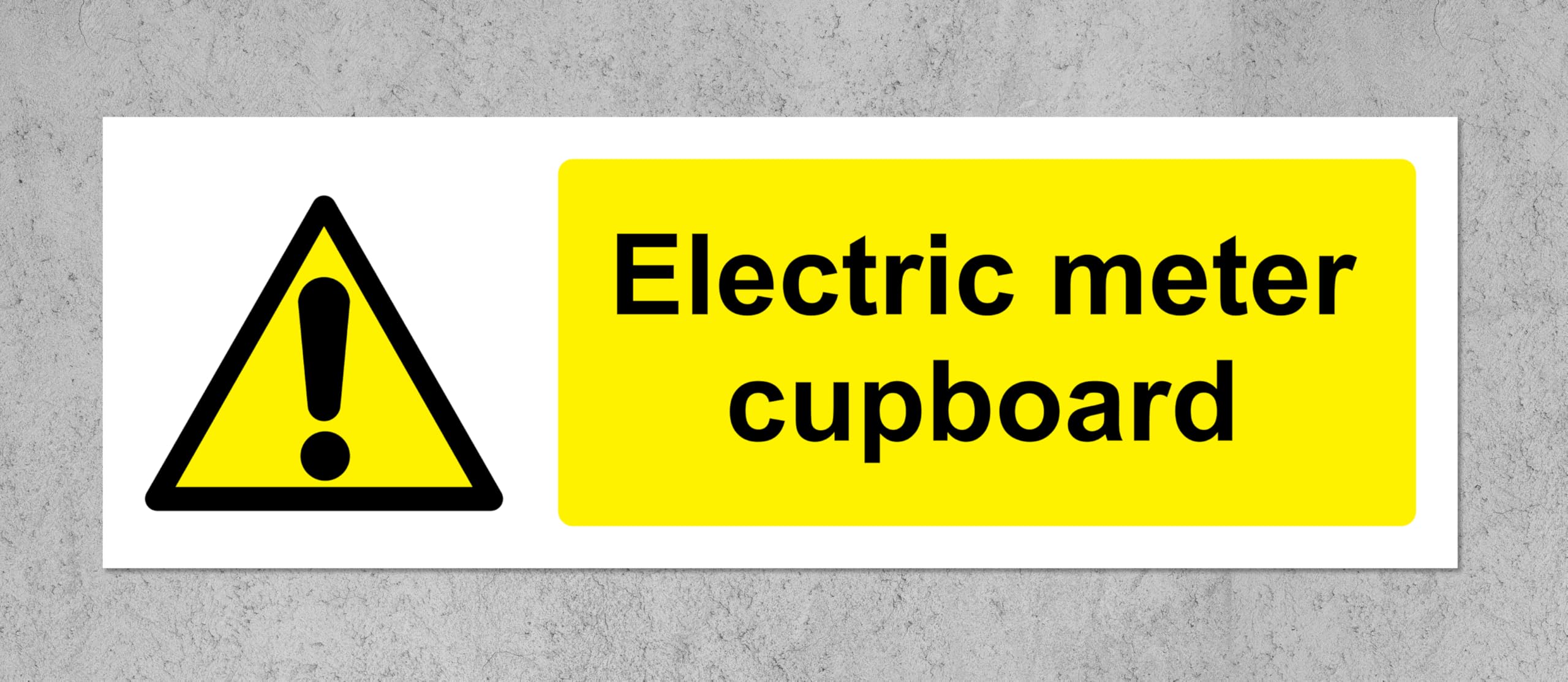 Electric Meter Cupboard Safety Sign - Self Adhesive Sticker (150mm x 50mm)