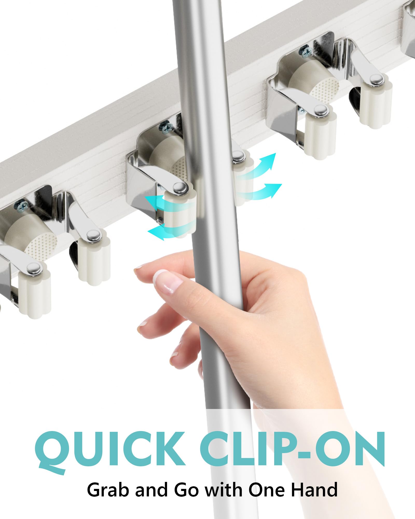 Mop & Broom Wall Mount - Over Door Storage -4